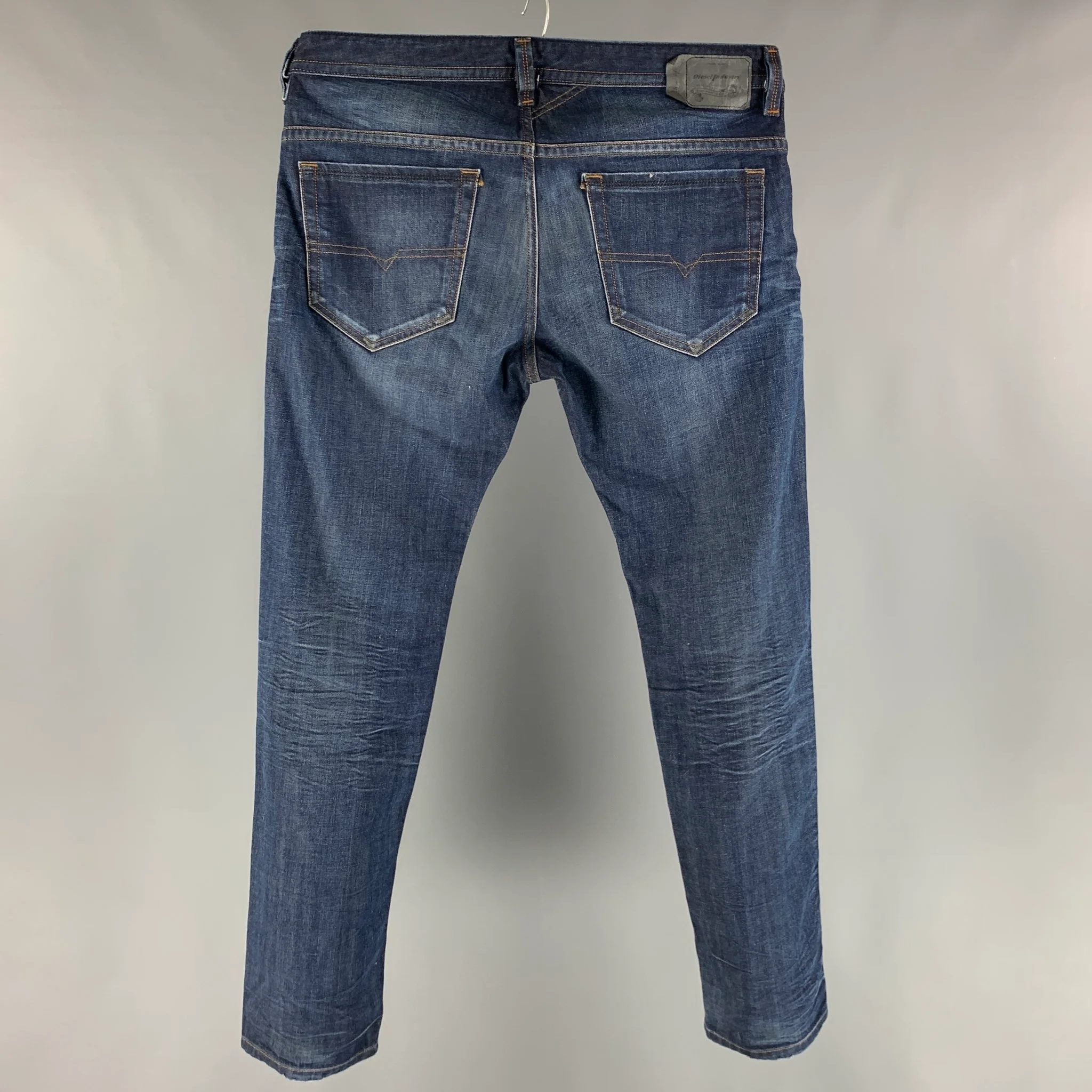 DIESEL Size 36 Blue Washed Cotton Jeans - Image 2