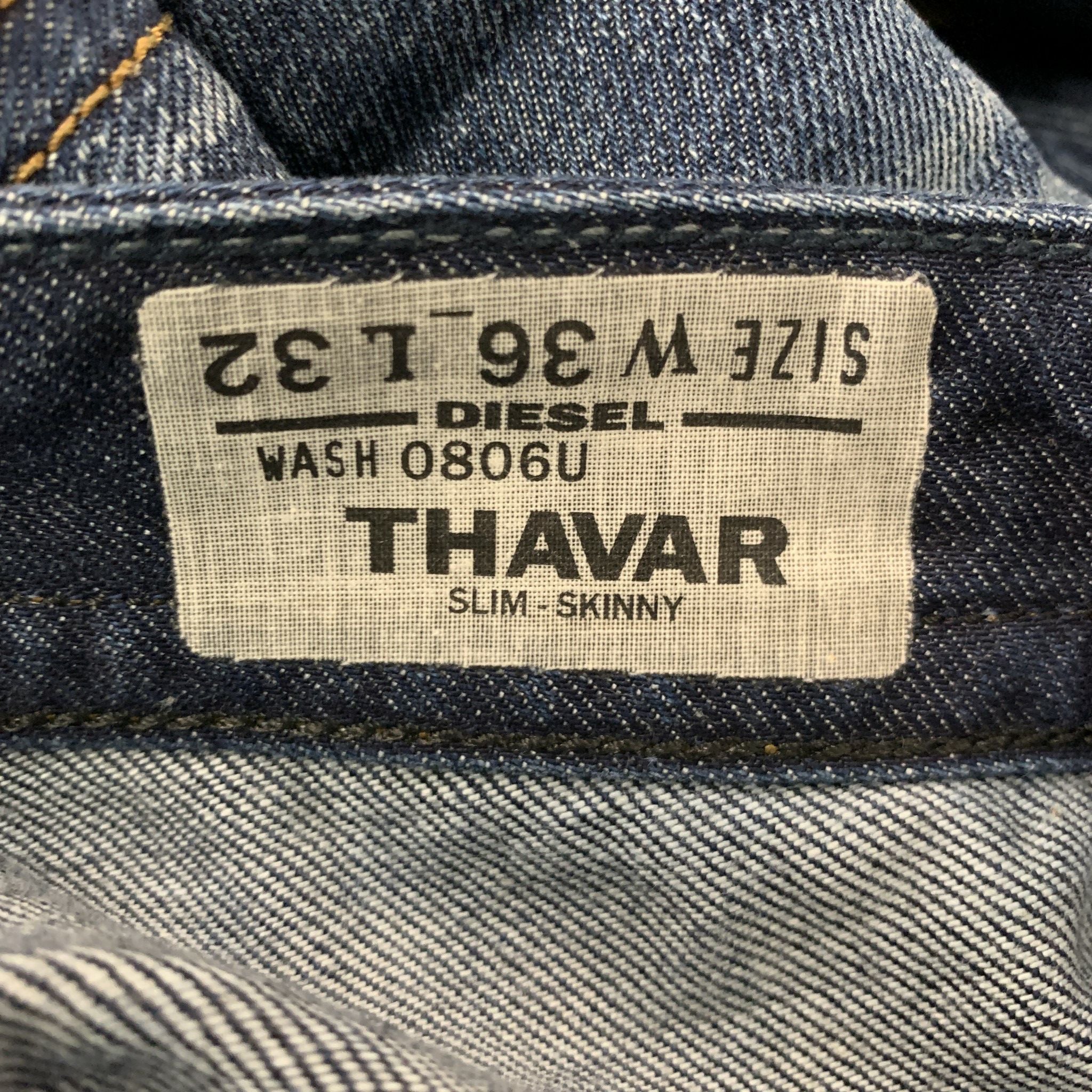 DIESEL Size 36 Blue Washed Cotton Jeans - Image 3