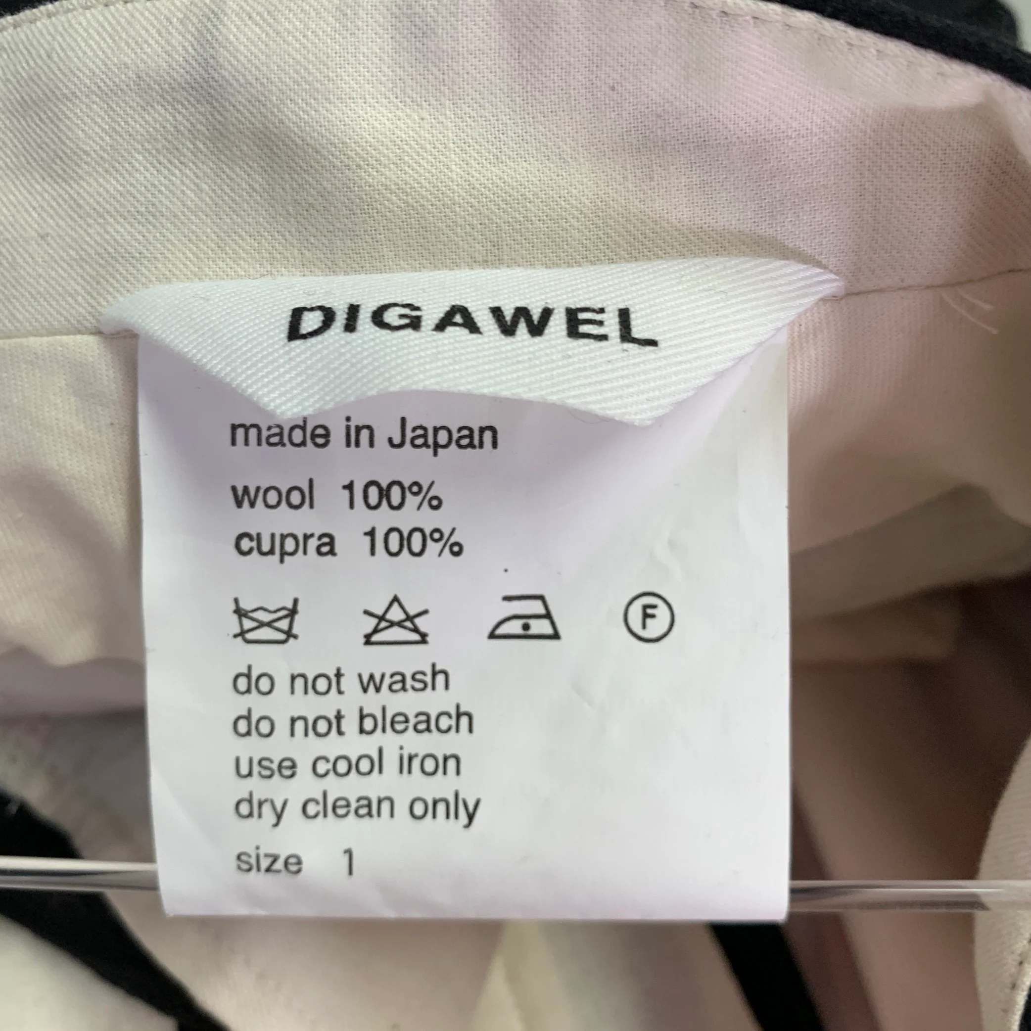 DIGAWEL Size S Black Grey Vertical Stripe Wool Casual Pants - Image 3