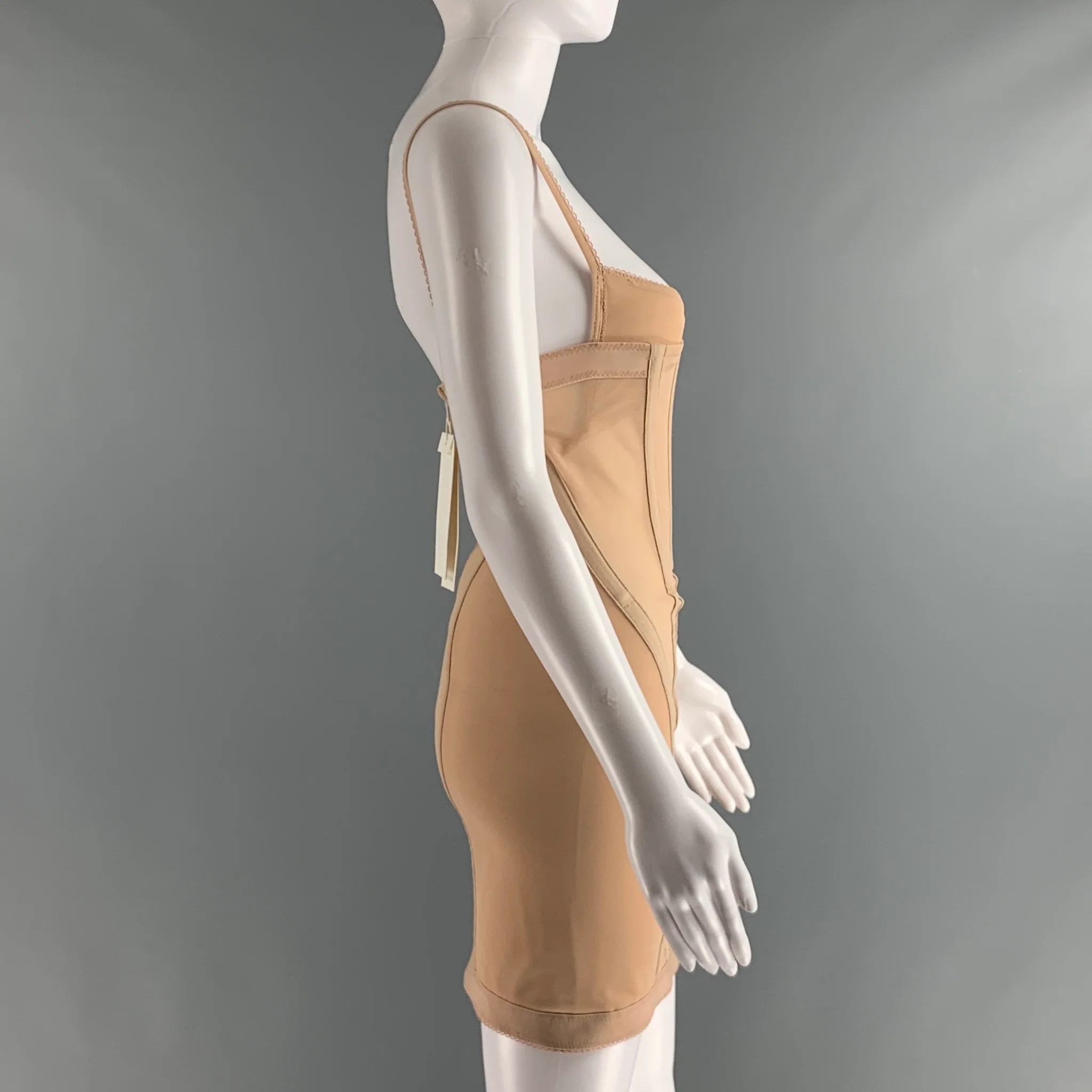 DION LEE Size 2 Nude Polyamide Eastane Body-Con Mini Dress - Image 2