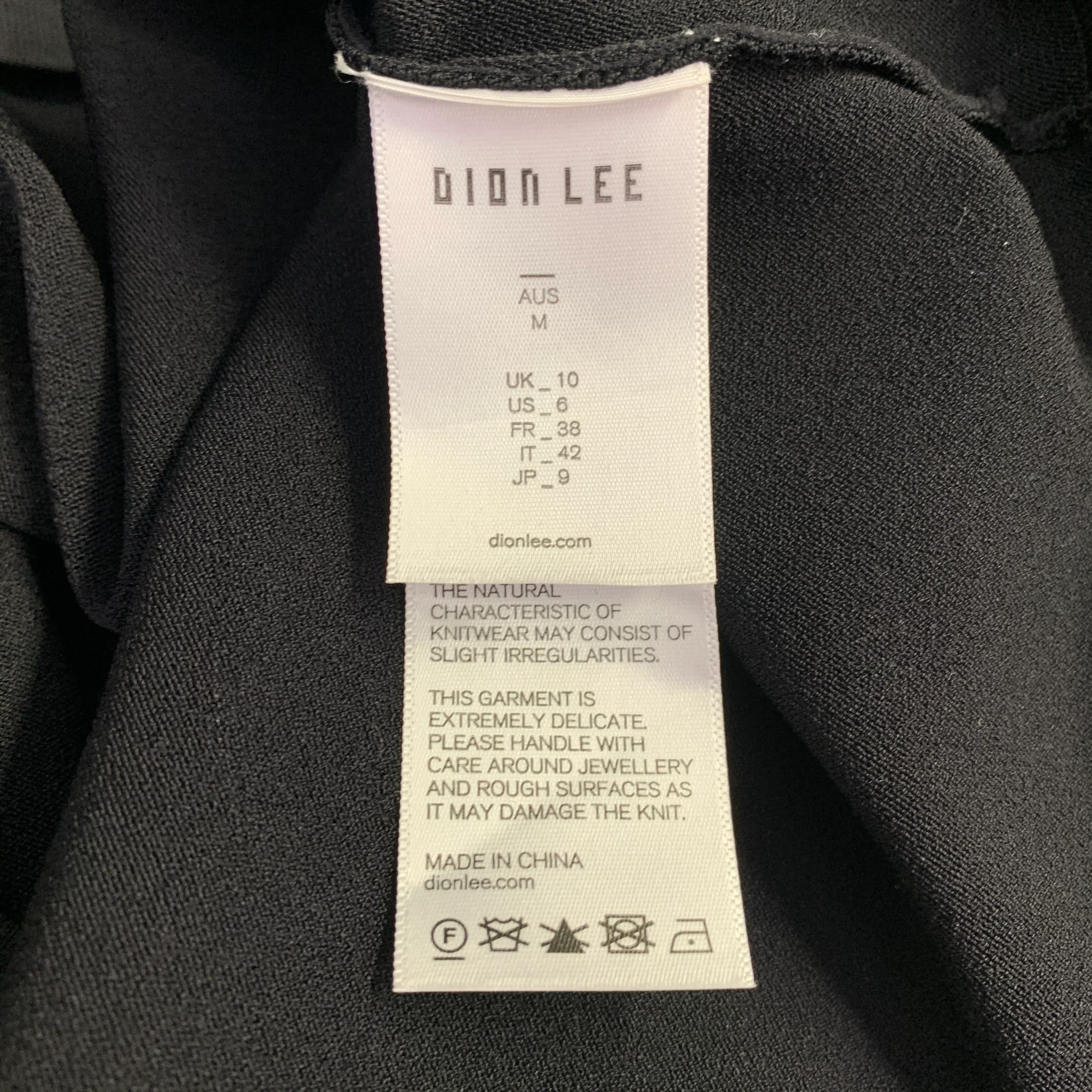 DION LEE Size 6 Black Navy Viscose Blend Cut Out Long Sleeve Mini Dress - Image 6