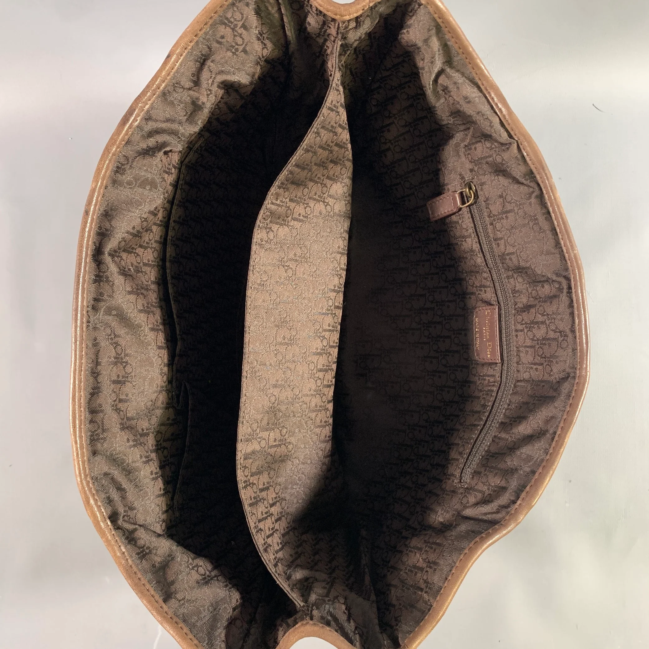 DIOR Brown Yellow Pleated Lambskin Leather Bags - Image 7