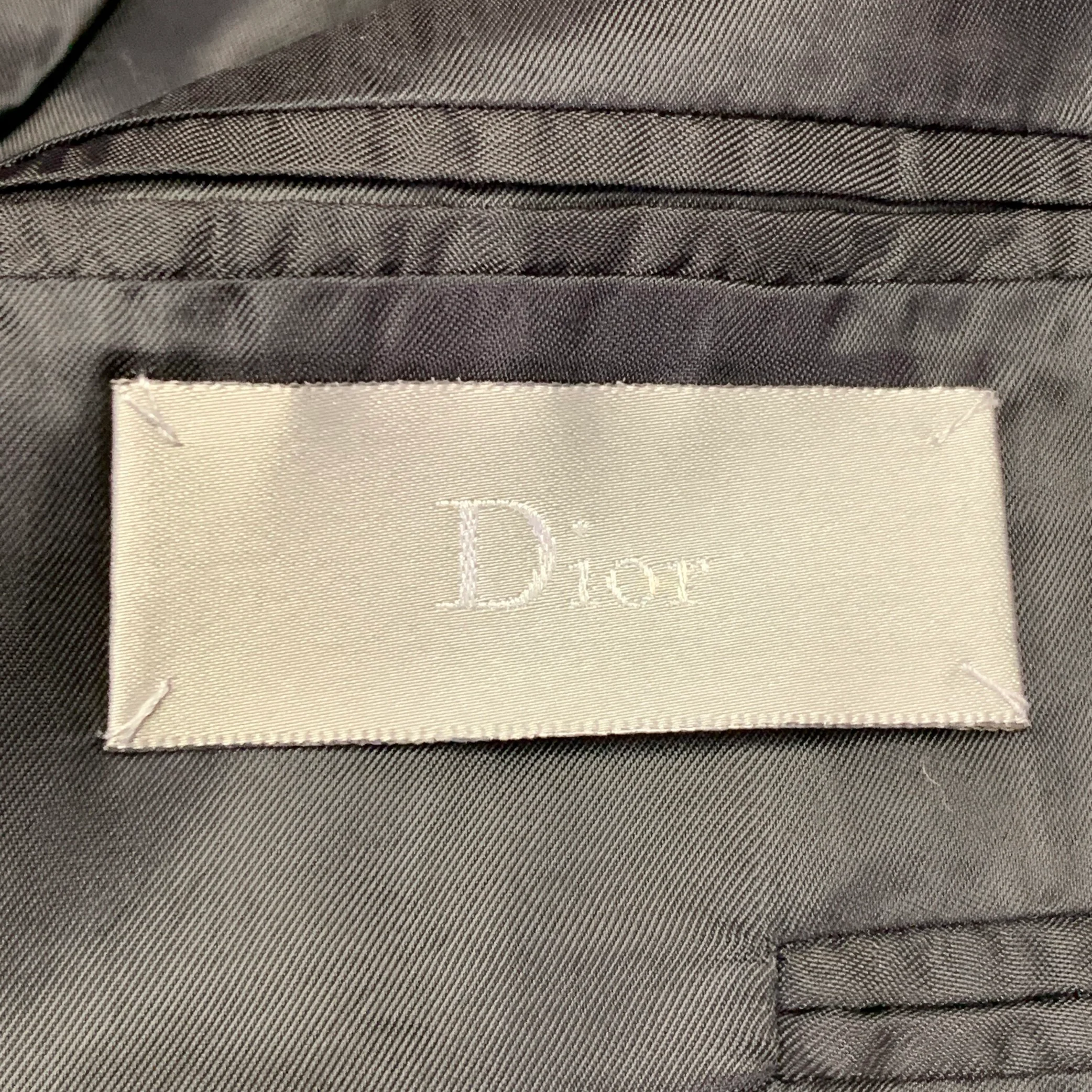 DIOR HOMME by KRIS VAN ASSCHE AW10 Size XS Black Wool Cashmere Scarf Coat - Image 7