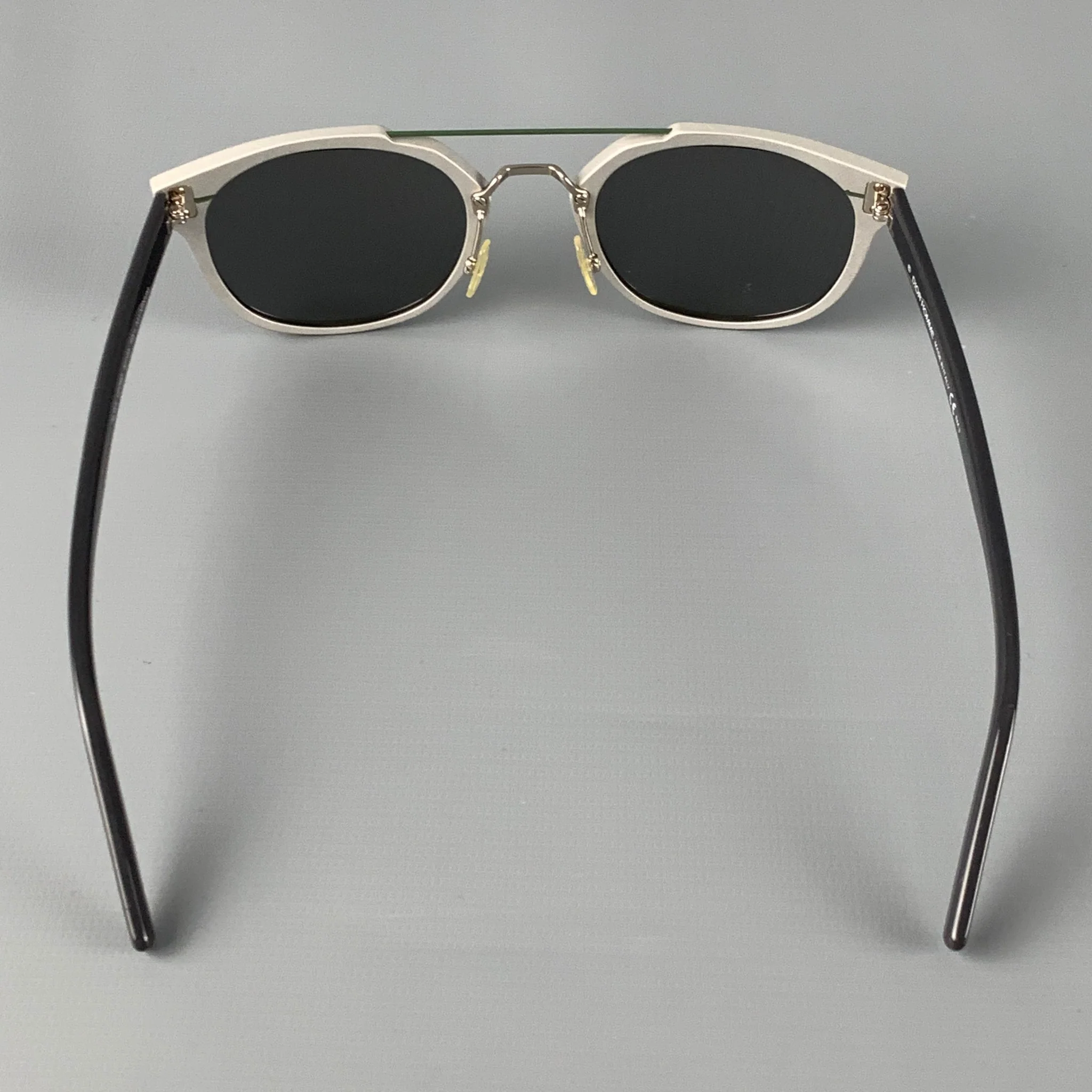 DIOR HOMME Grey Black Mixed Materials Acetate Metal Sunglasses - Image 3