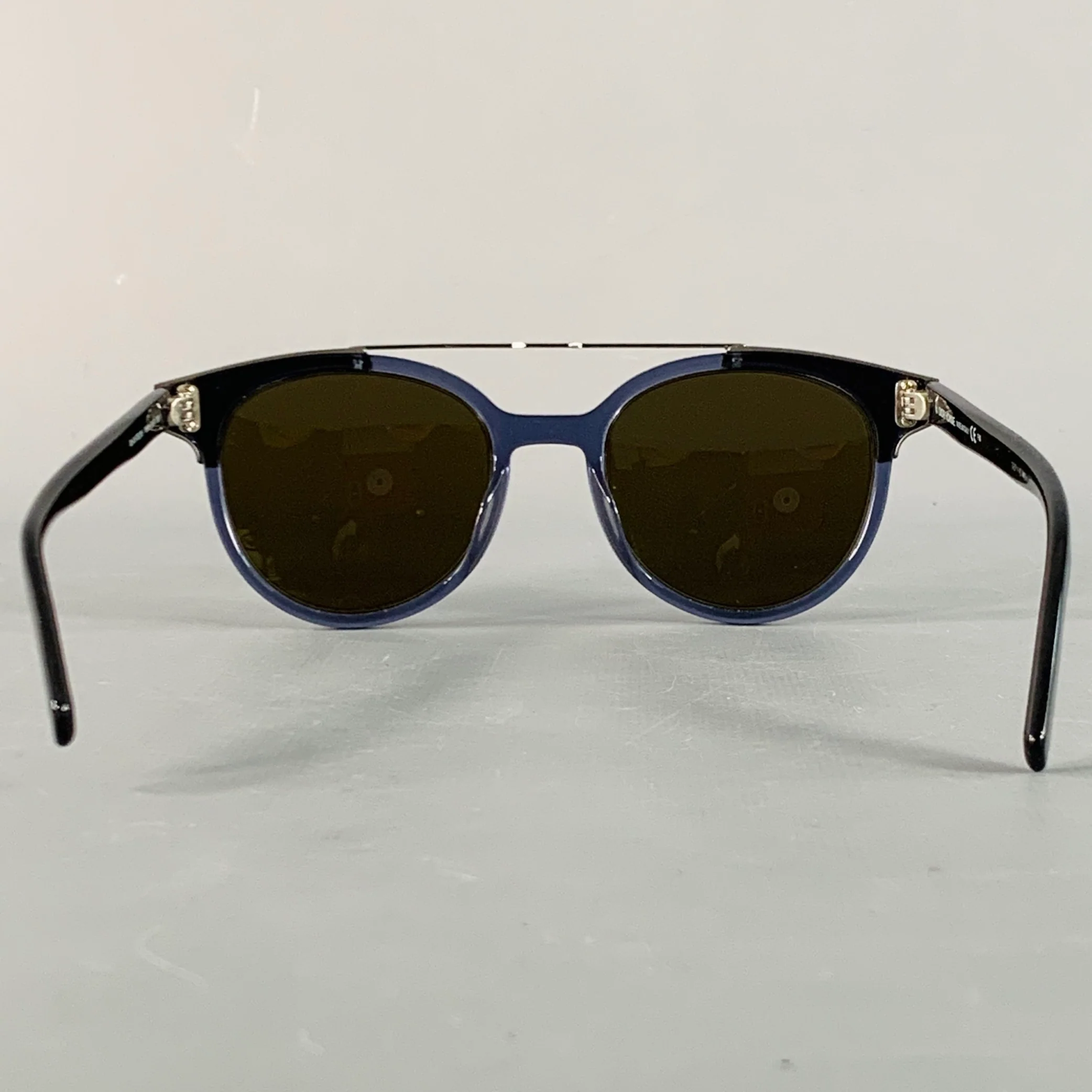 DIOR HOMME Navy Silver Acetate Aviator Sunglasses - Image 2