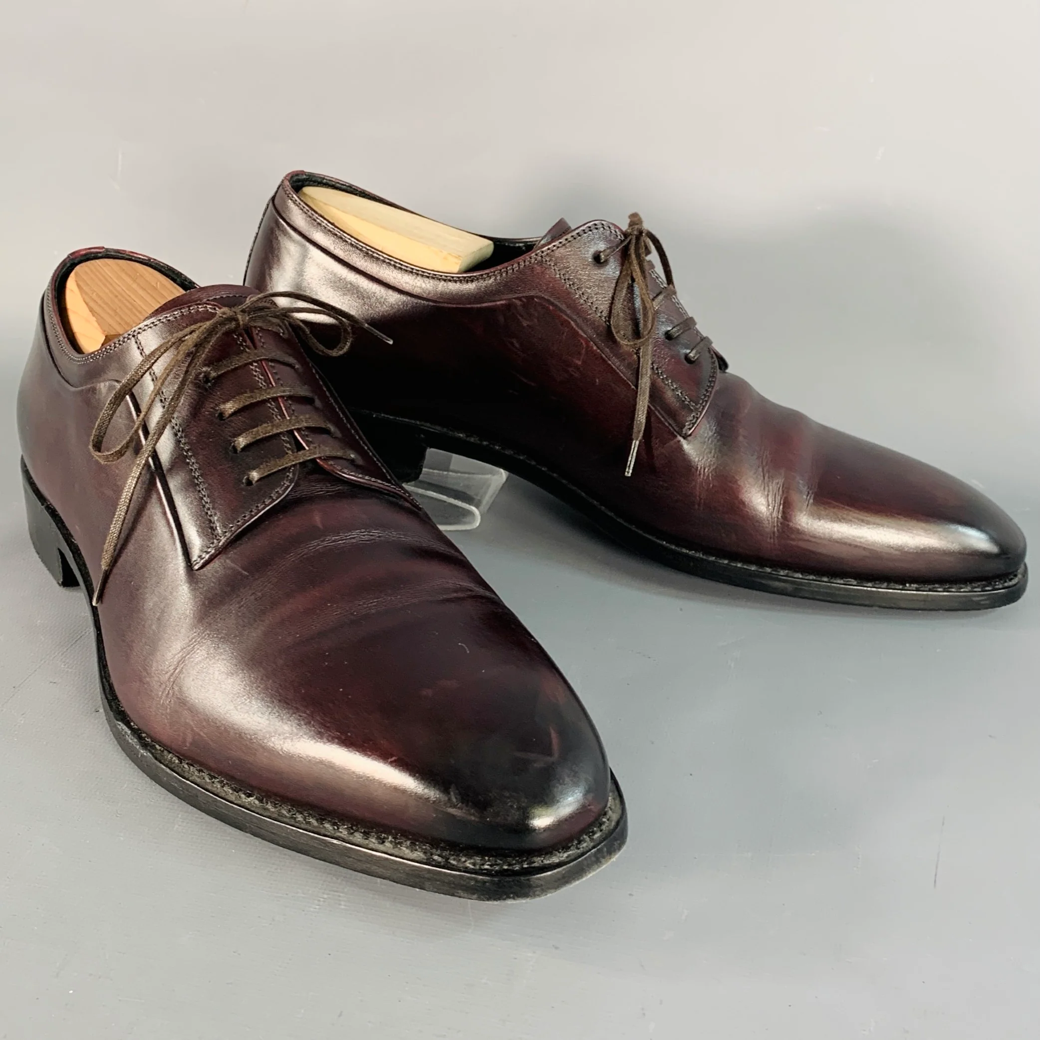 DIOR HOMME Size 10 Brown Leather Derby Lace-Up Shoes