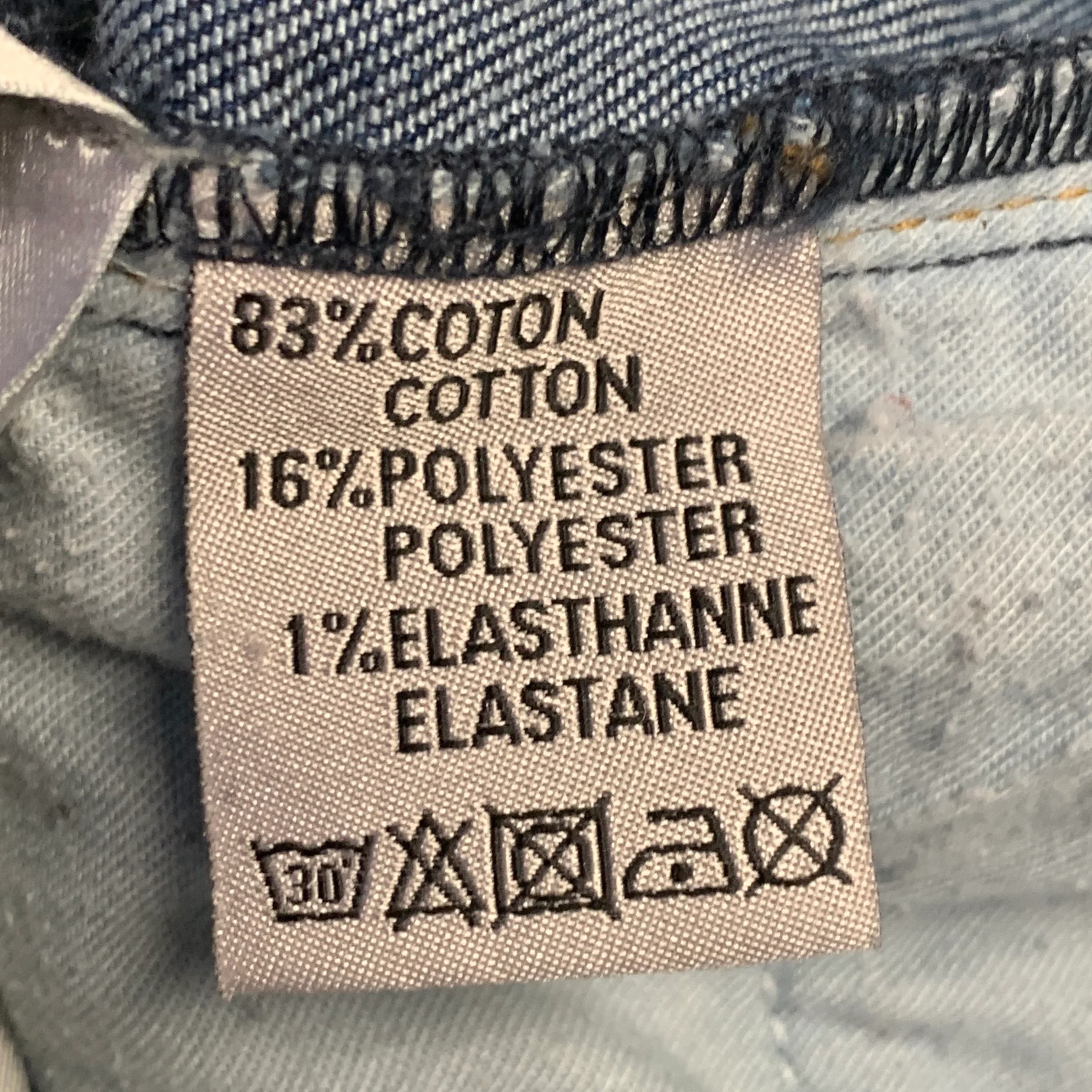 DIOR HOMME Size 30 Blue Contrast Stitch Cotton Blend Twill Slim Straight Jeans - Image 10