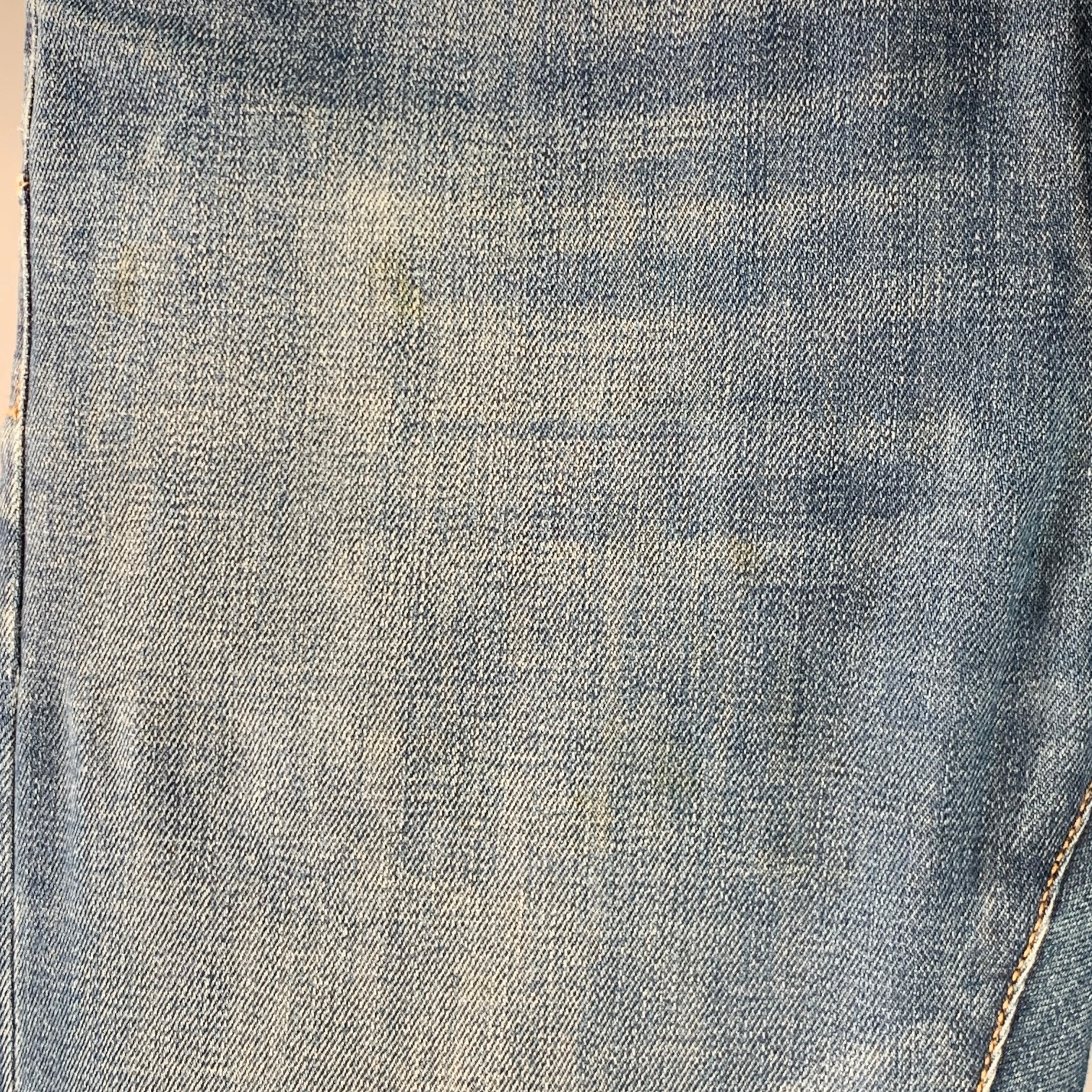 DIOR HOMME Size 30 Blue Contrast Stitch Cotton Blend Twill Slim Straight Jeans - Image 5