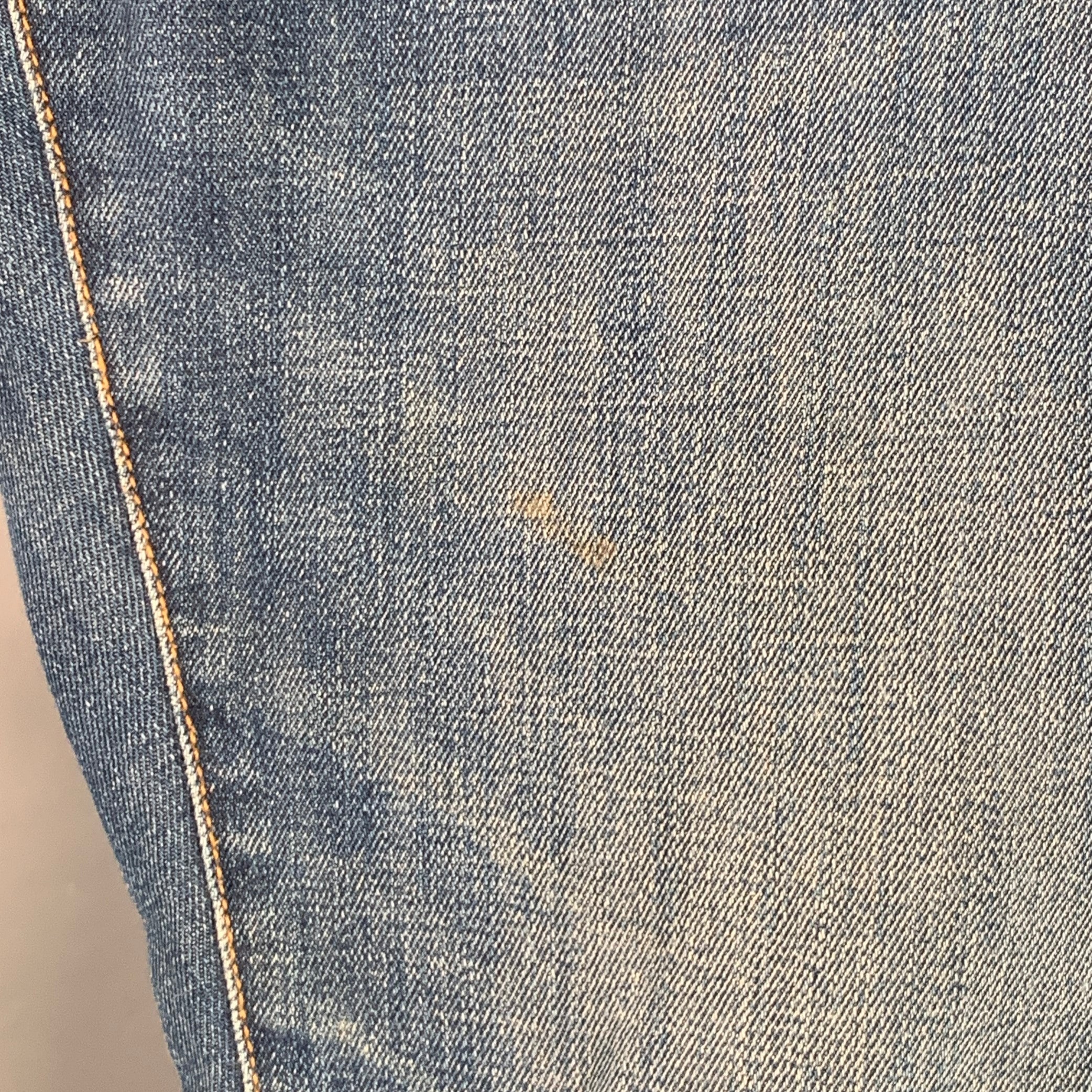 DIOR HOMME Size 30 Blue Contrast Stitch Cotton Blend Twill Slim Straight Jeans - Image 6