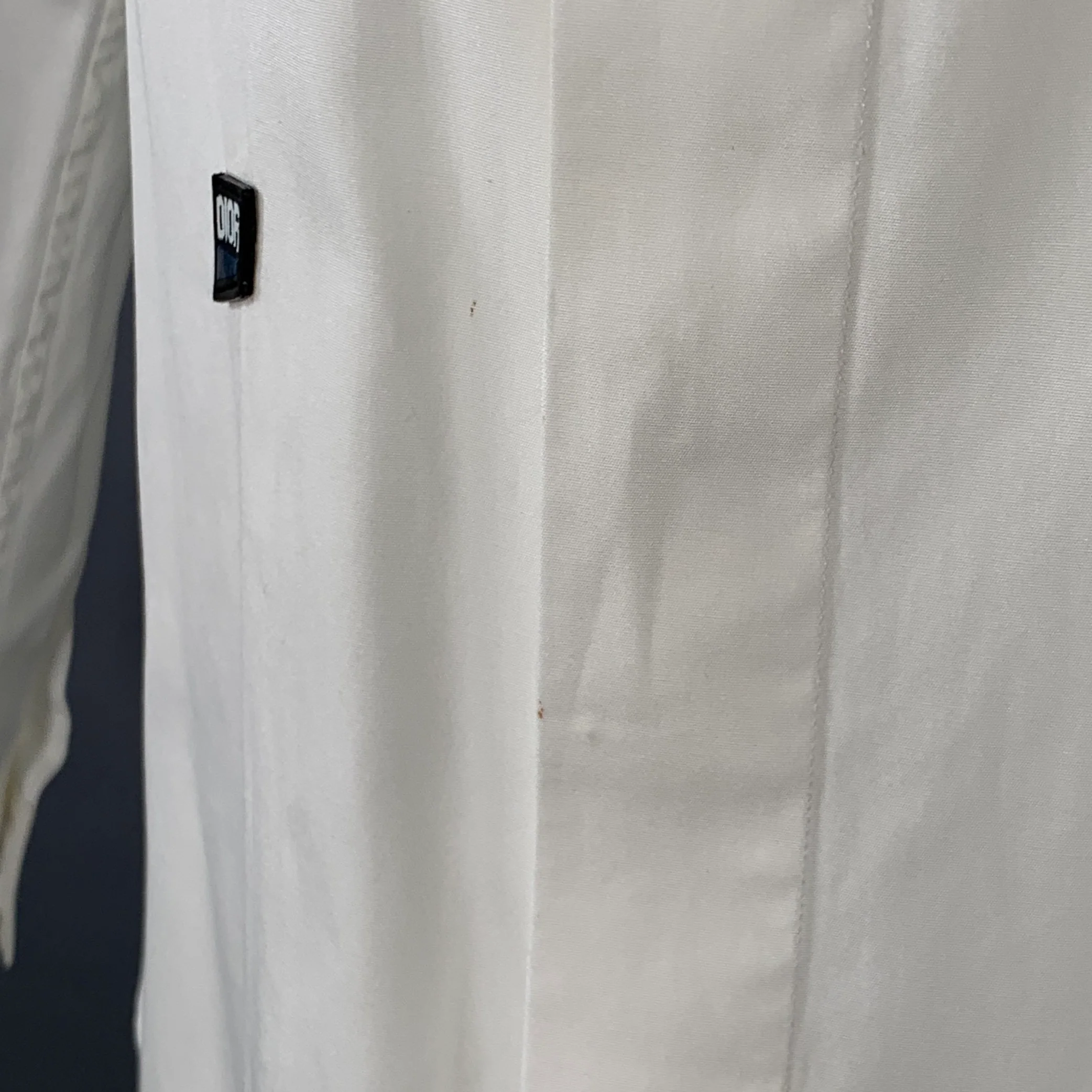 DIOR HOMME Size M White Applique Cotton Hidden Placket Long Sleeve Shirt - Image 6