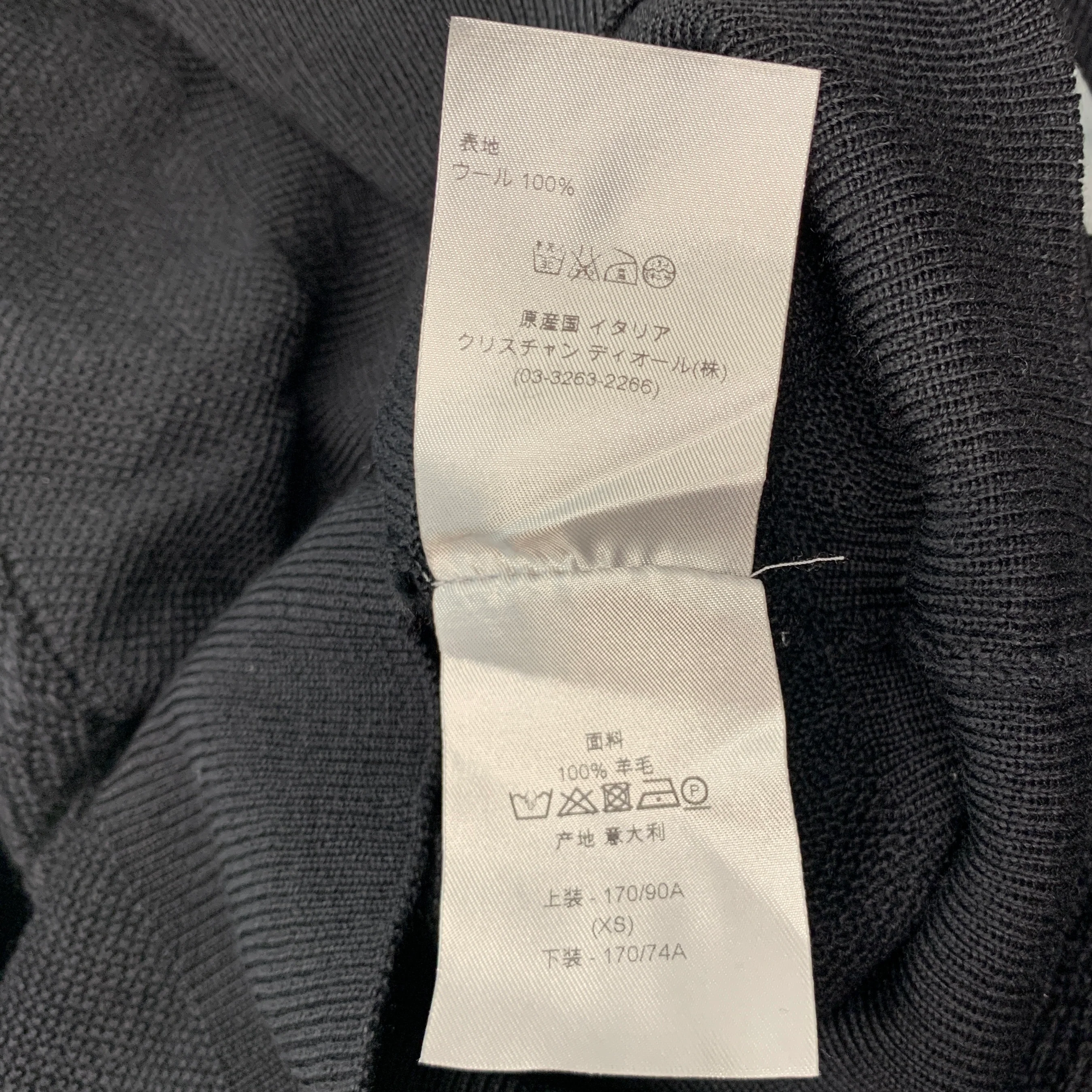 DIOR HOMME Size XS Black Knit Virgin Wool V-Neck Pullover - Image 9