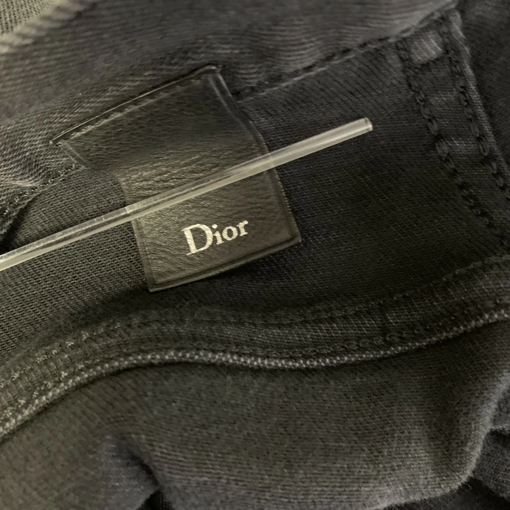 DIOR Size 34 Charcoal Solid Cotton Blend Slim Button Fly Jeans - Image 3