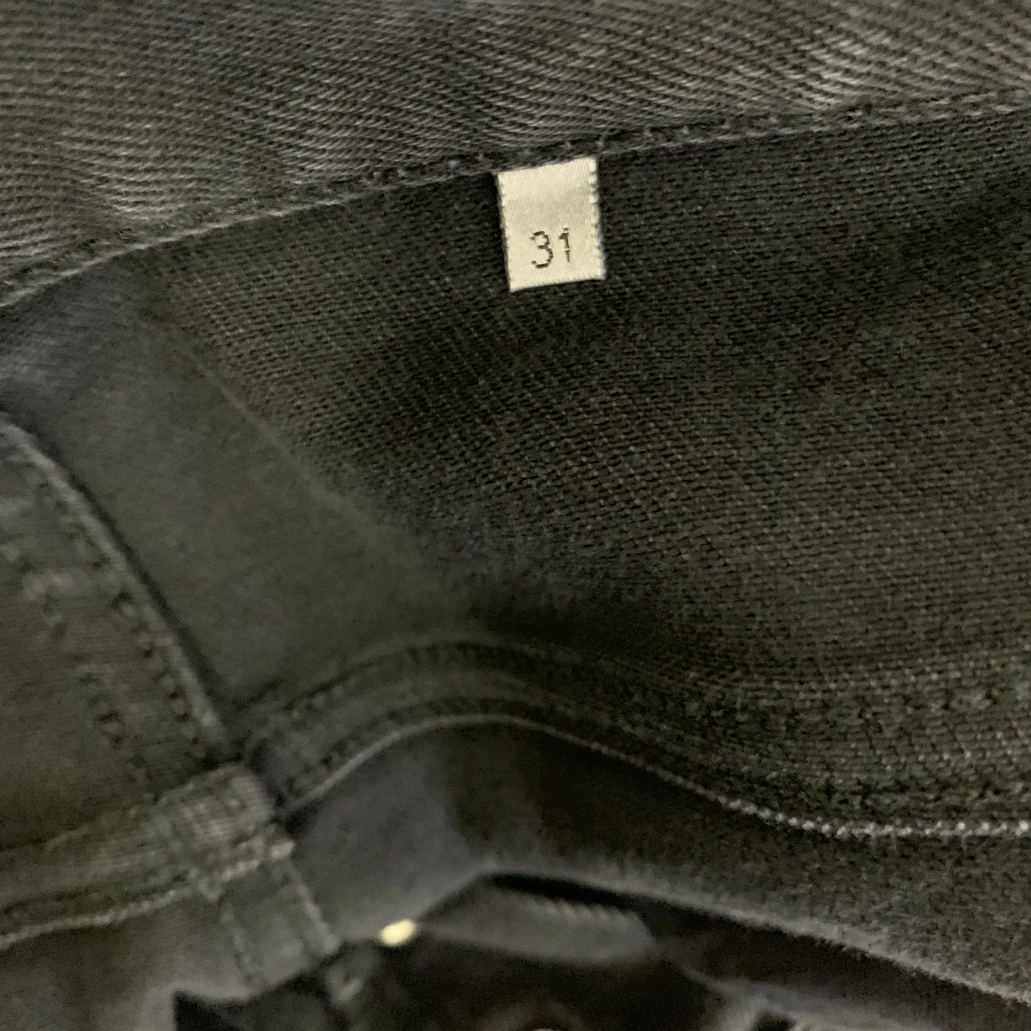 DIOR Size 34 Charcoal Solid Cotton Blend Slim Button Fly Jeans - Image 4