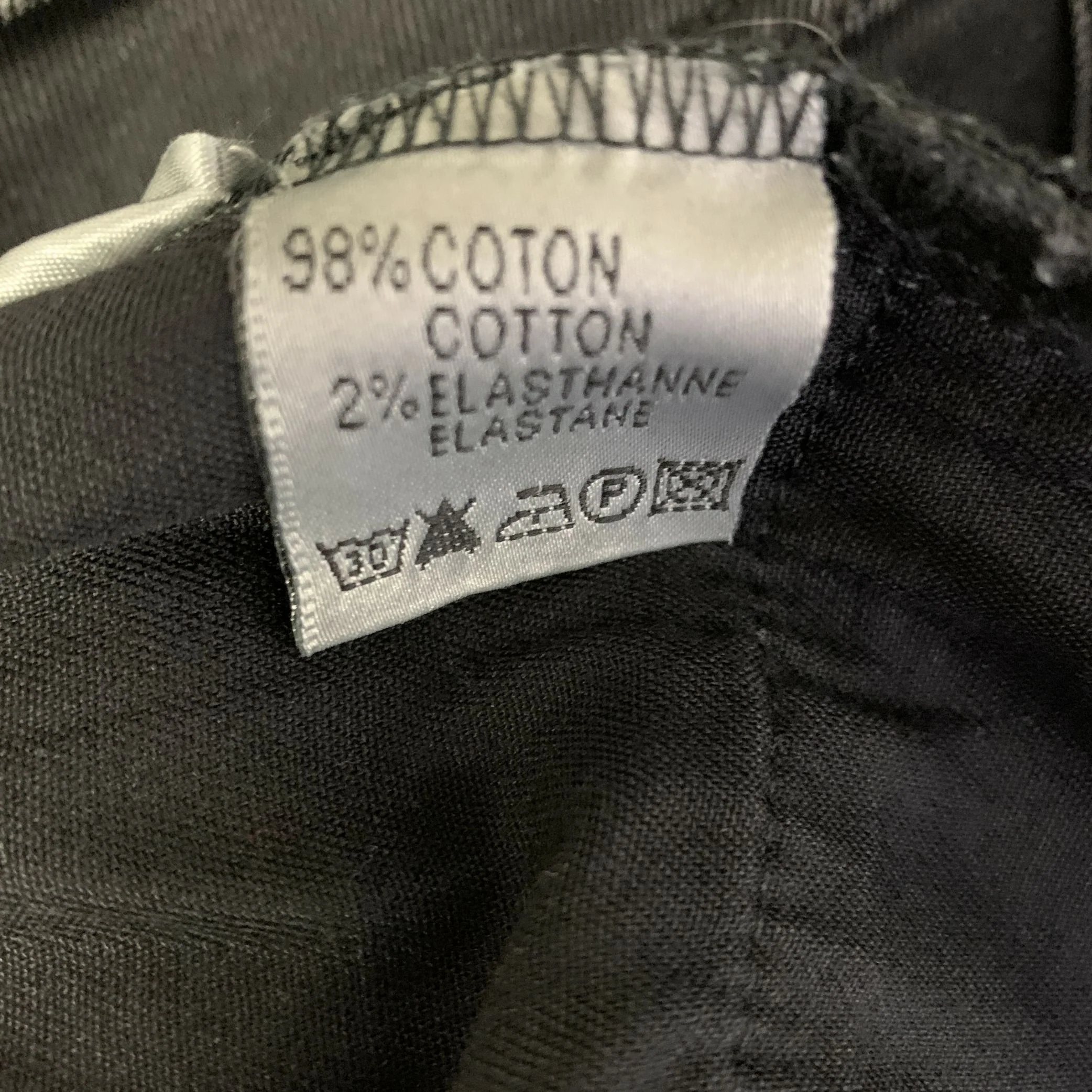 DIOR Size 34 Charcoal Solid Cotton Blend Slim Button Fly Jeans - Image 7