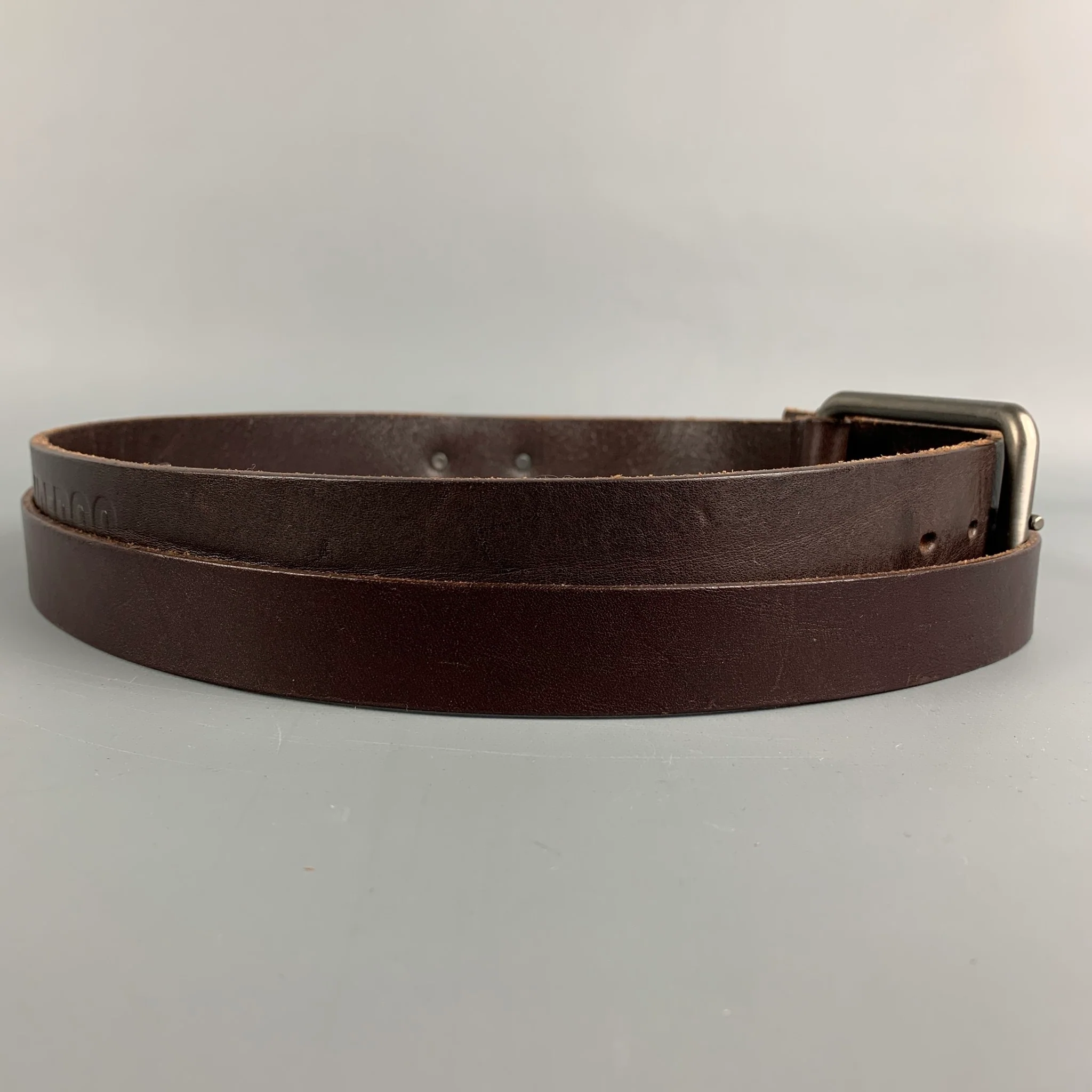DIRK BIKKEMBERGS Size 30 Brown Leather Double Buckle Belt - Image 2