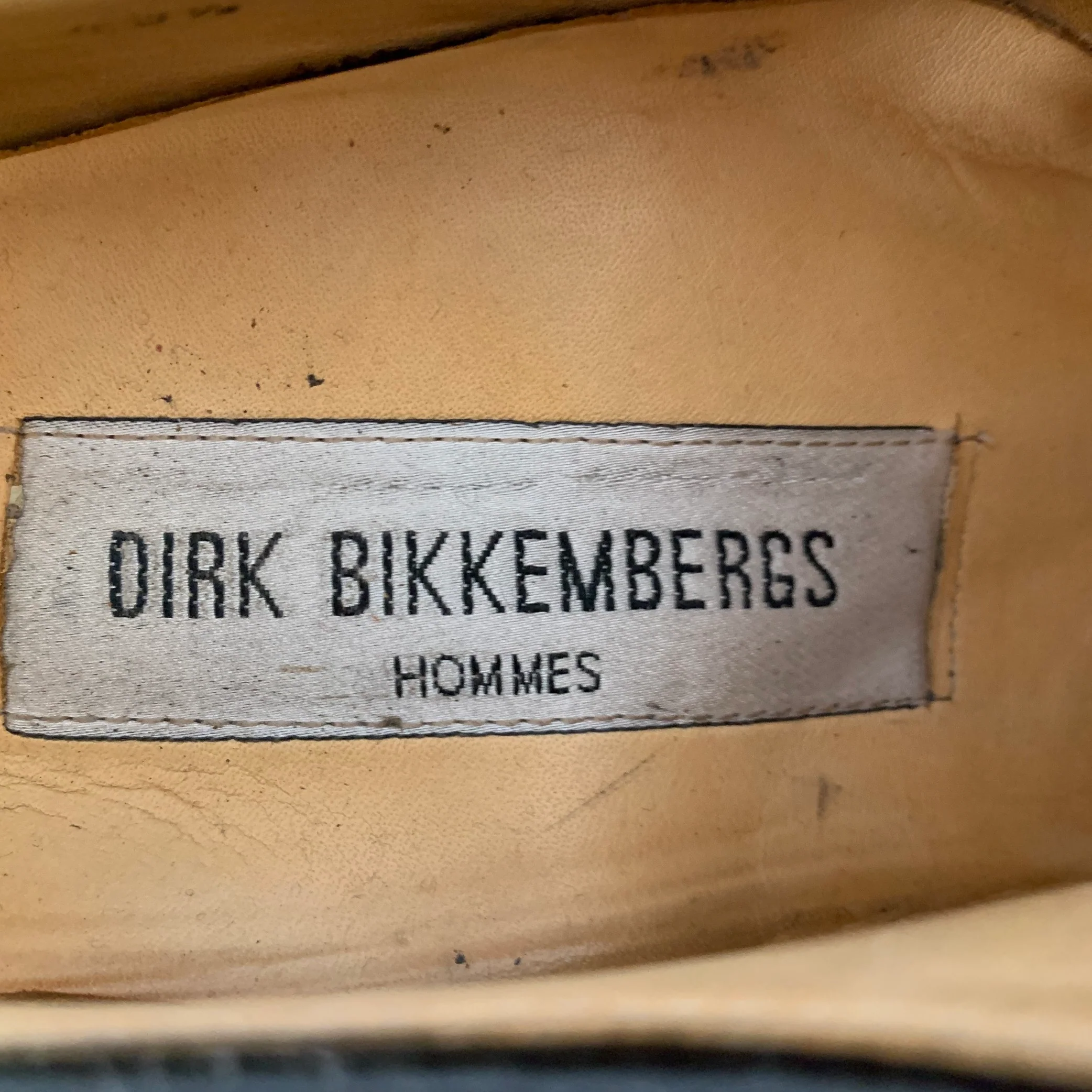 DIRK BIKKEMBERGS Vintage Size 10.5 Black Geometric Leather Lace-Up Shoes - Image 7