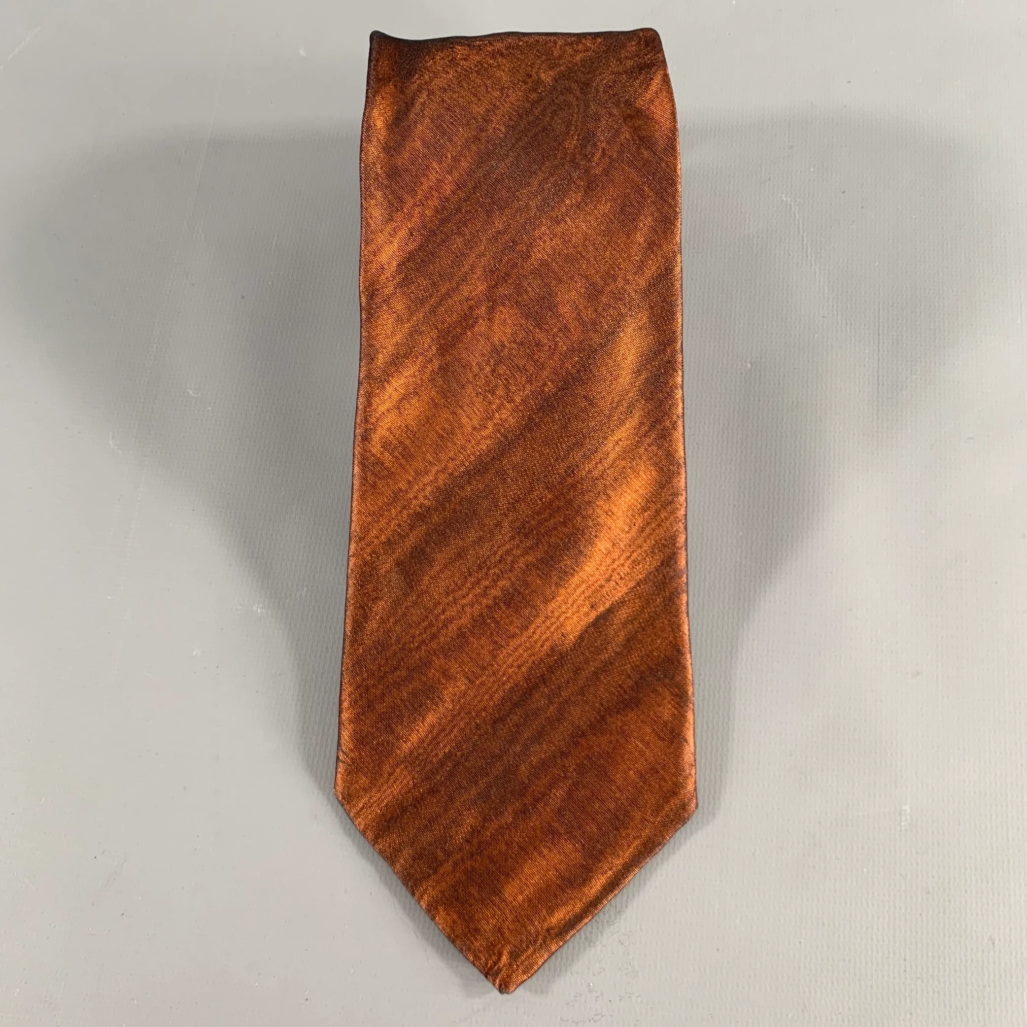 DKNY Black Copper Silk Tie - Image 3