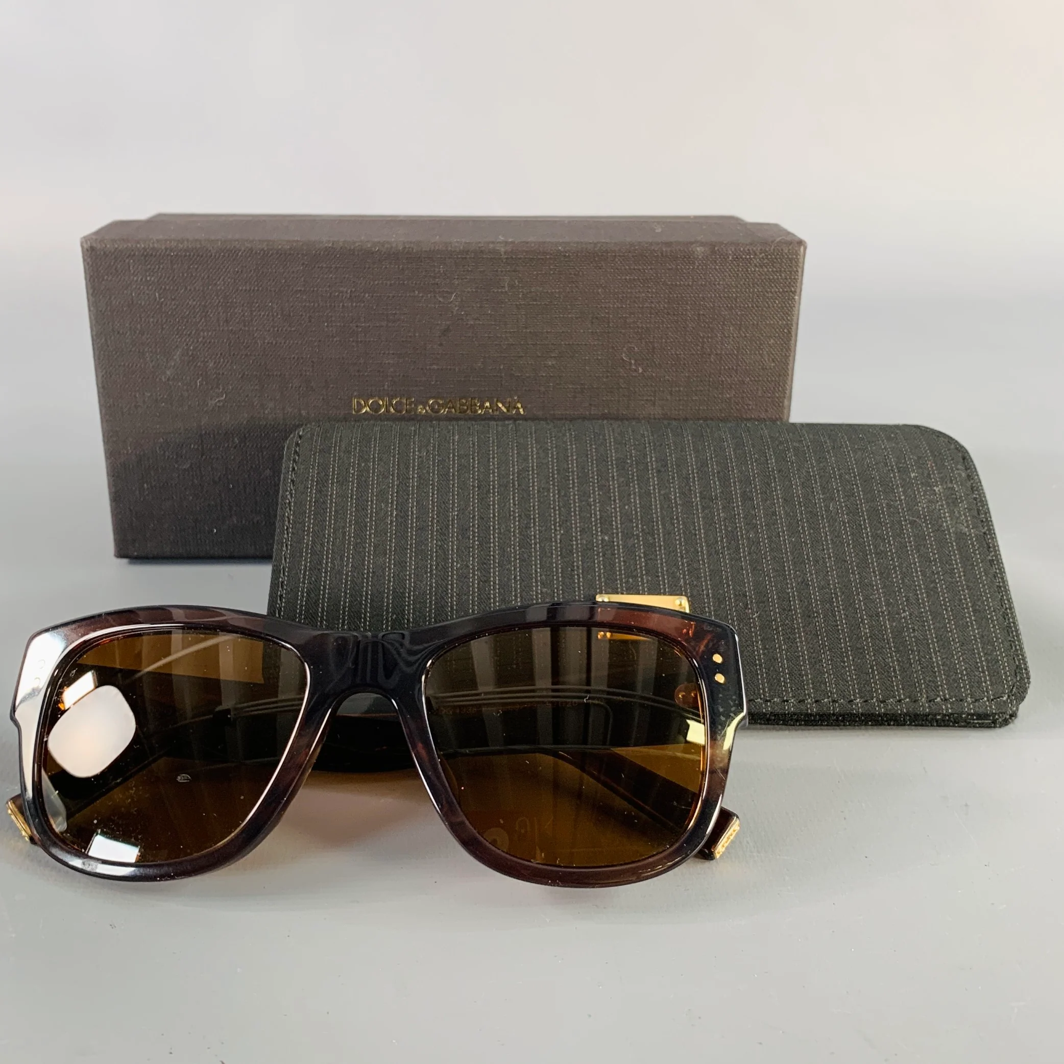 DOLCE & GABBANA Brown Tortoiseshell Acetate Sunglasses - Image 7