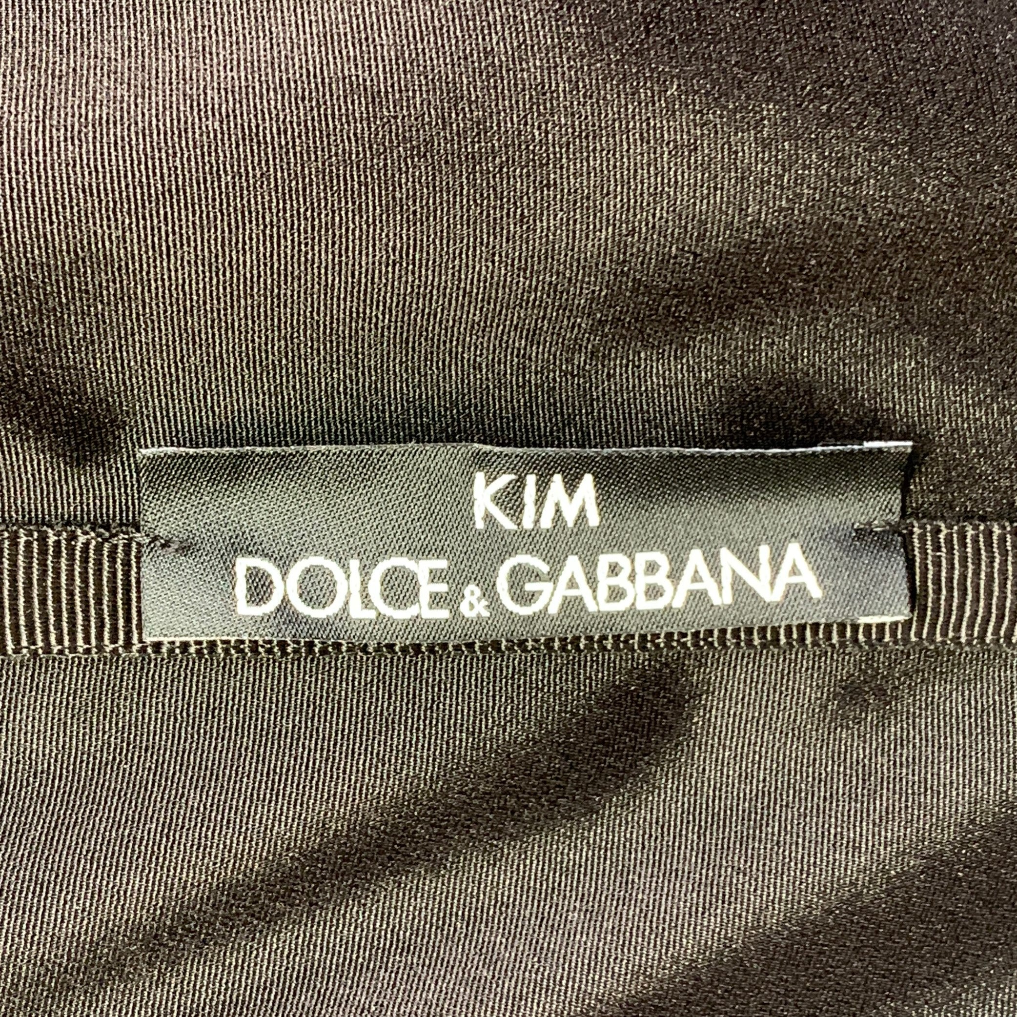 DOLCE & GABBANA KIM Size 4 Black White Acetate Blend Strapless Cargo Jumpsuit - Image 7