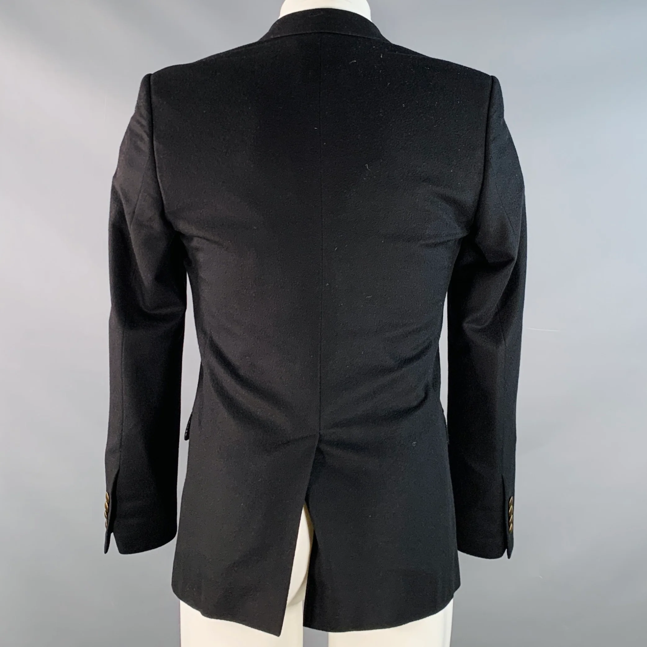 DOLCE & GABBANA MARTINI Size 36 Black Cashmere Silk Single Breasted Sport Coat - Image 4