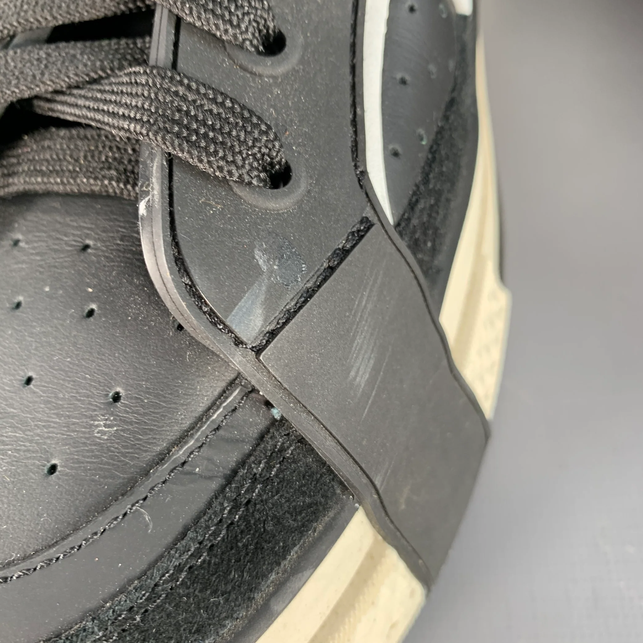 DOLCE & GABBANA Size 10 Black White Silver Logo Leather Sneakers - Image 9