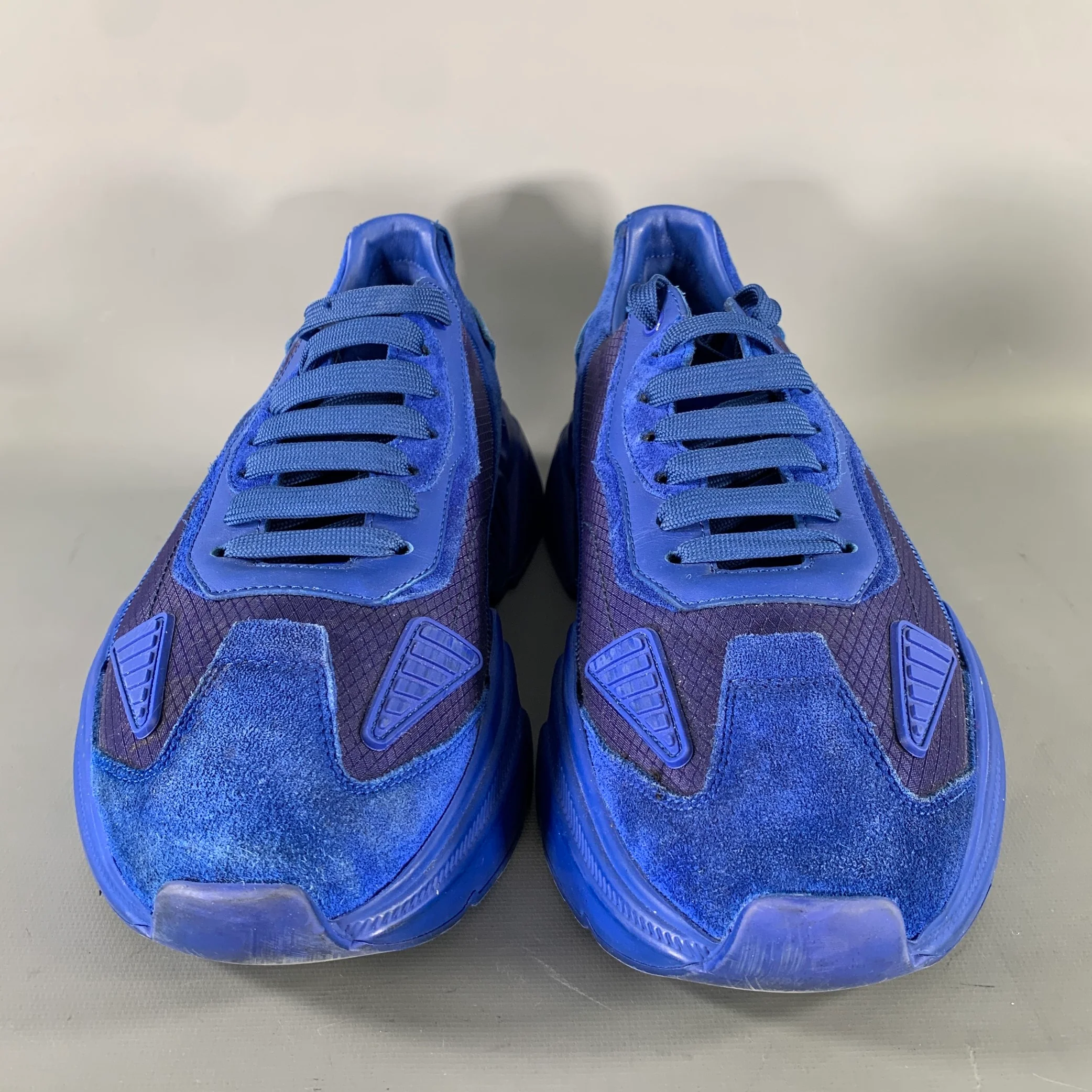 DOLCE & GABBANA Size 10 Blue Cobalt Nylon Sneakers - Image 4