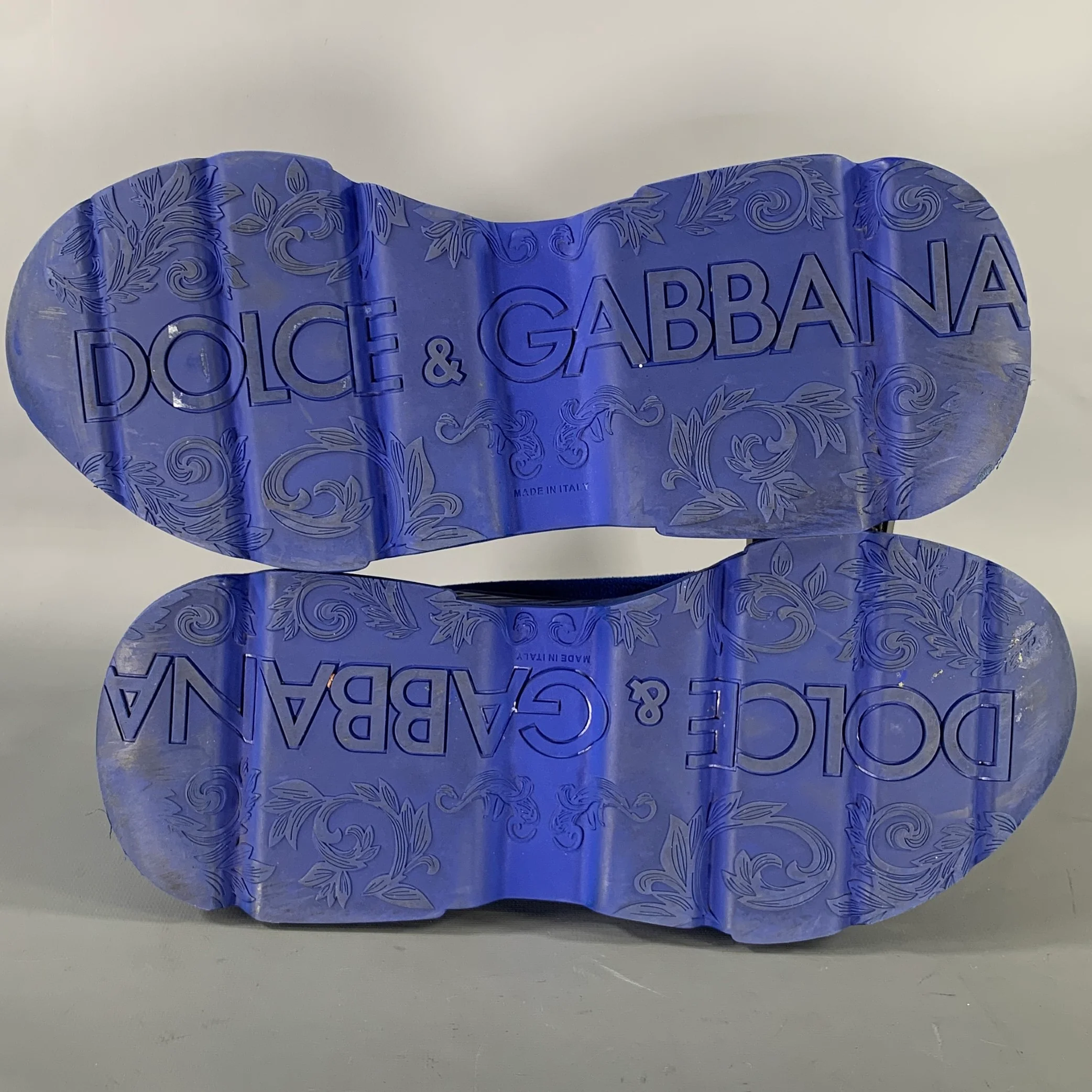 DOLCE & GABBANA Size 10 Blue Cobalt Nylon Sneakers - Image 6