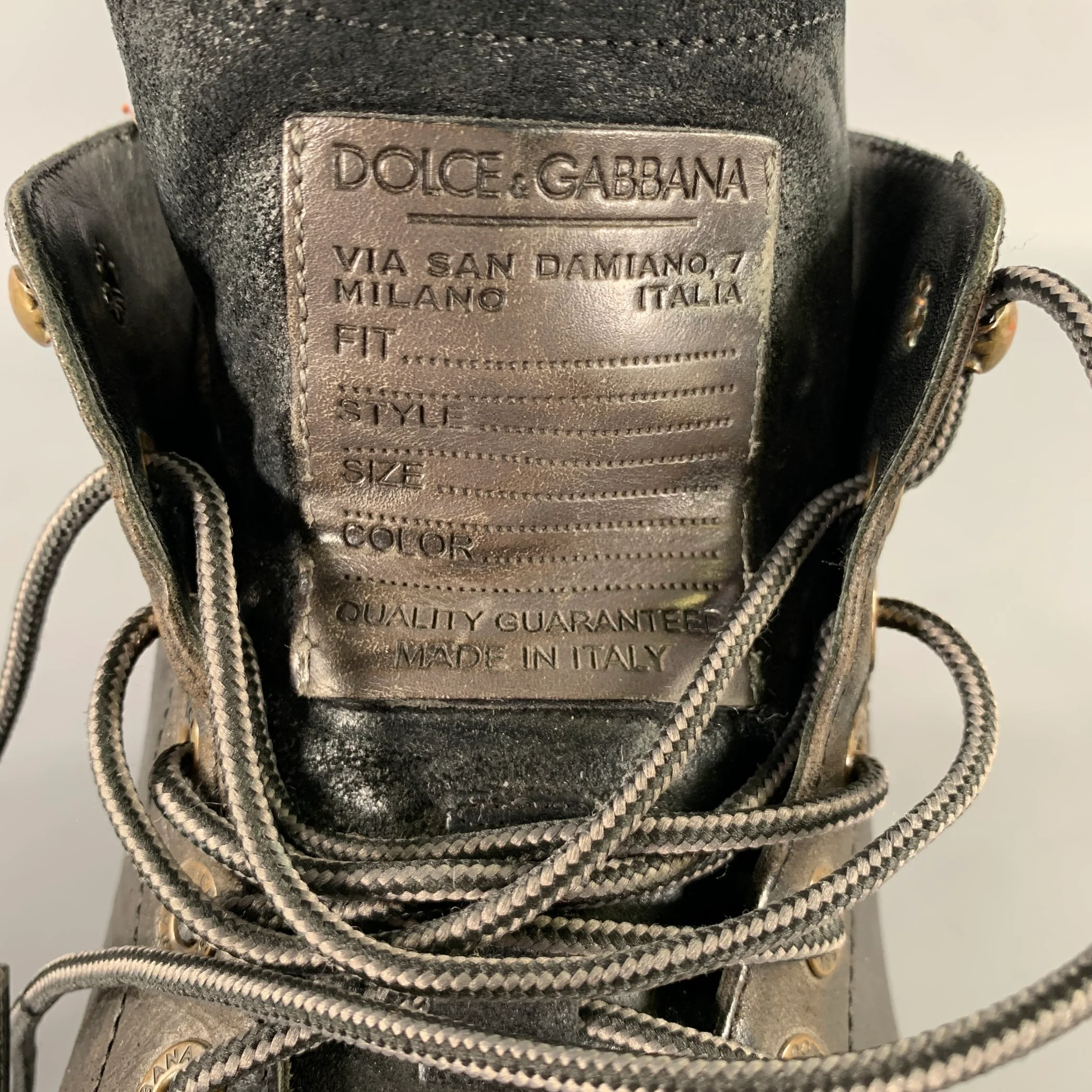 DOLCE & GABBANA Size 12 Brown Black Wingtip Leather Hike Boots - Image 8
