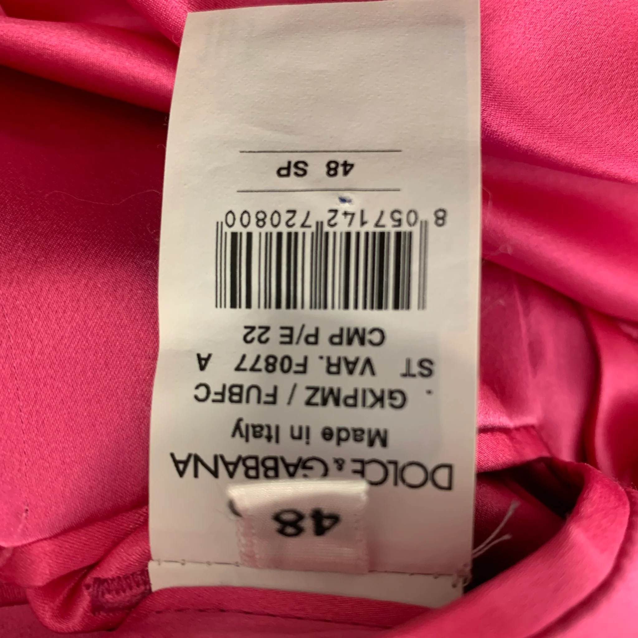 DOLCE & GABBANA Size 12 Pink Navy Gold Wool Beaded Peak Lapel Pants Suit - Image 10