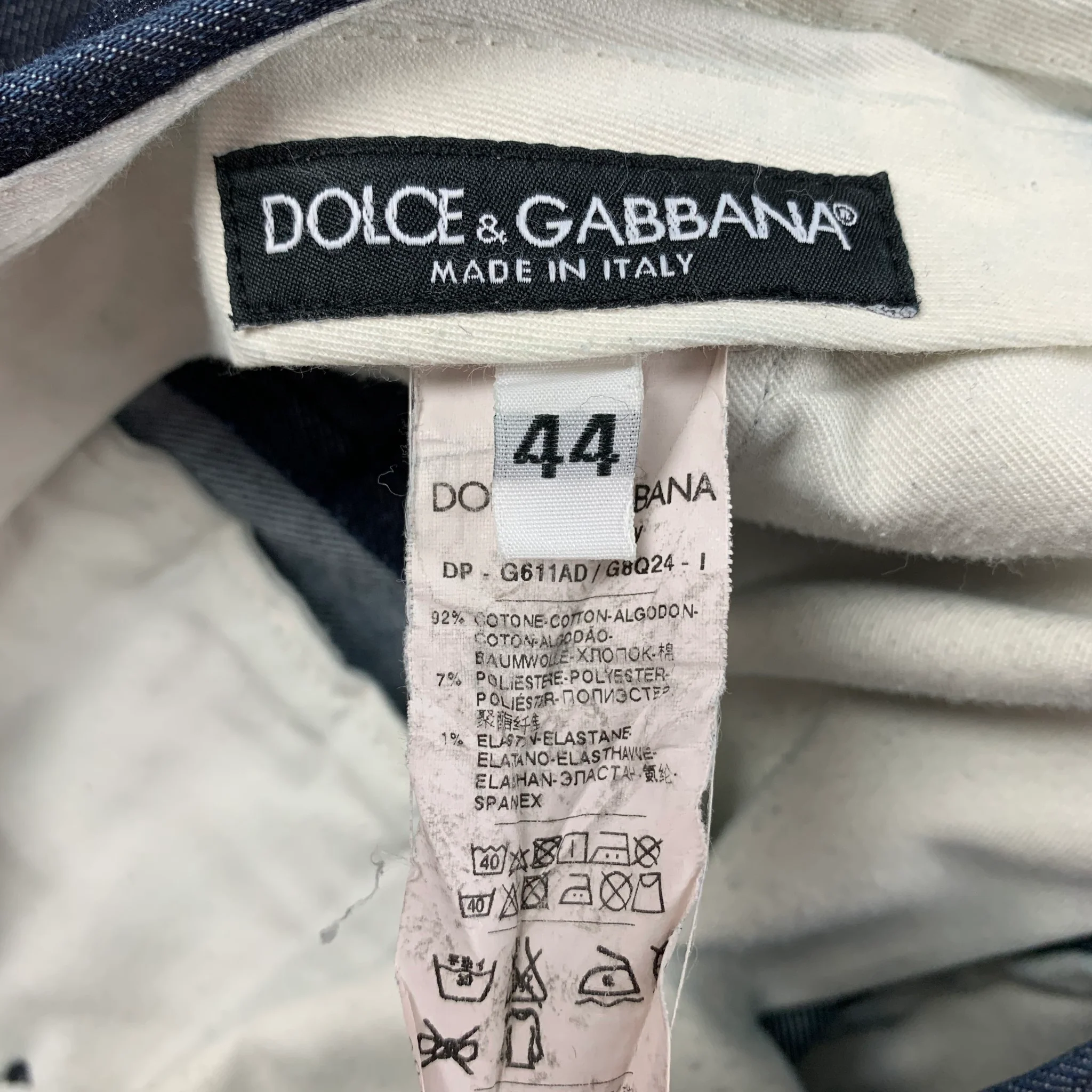 DOLCE & GABBANA Size 28 Blue Indigo Cotton Blend Slim Cuffed Jeans - Image 4