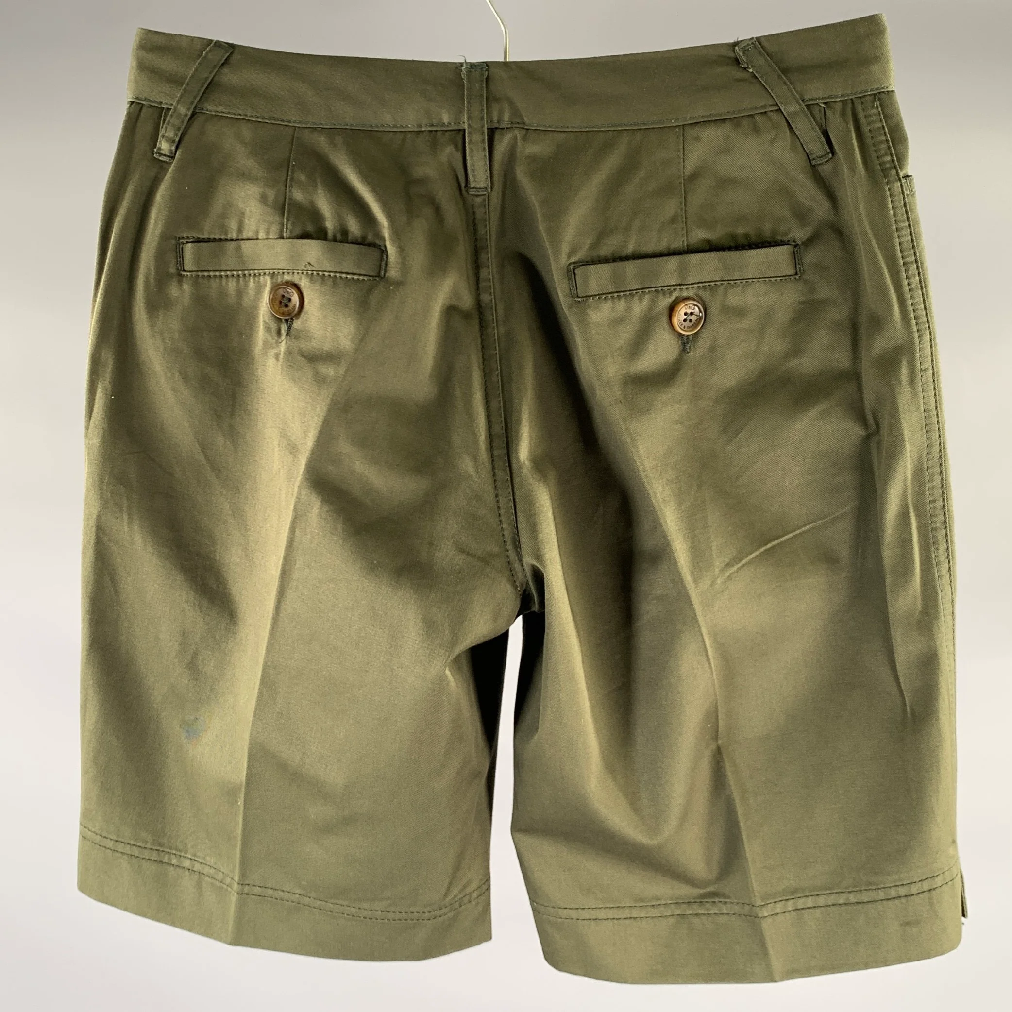 DOLCE & GABBANA Size 30 Green Olive Cotton Cargo Shorts - Image 3