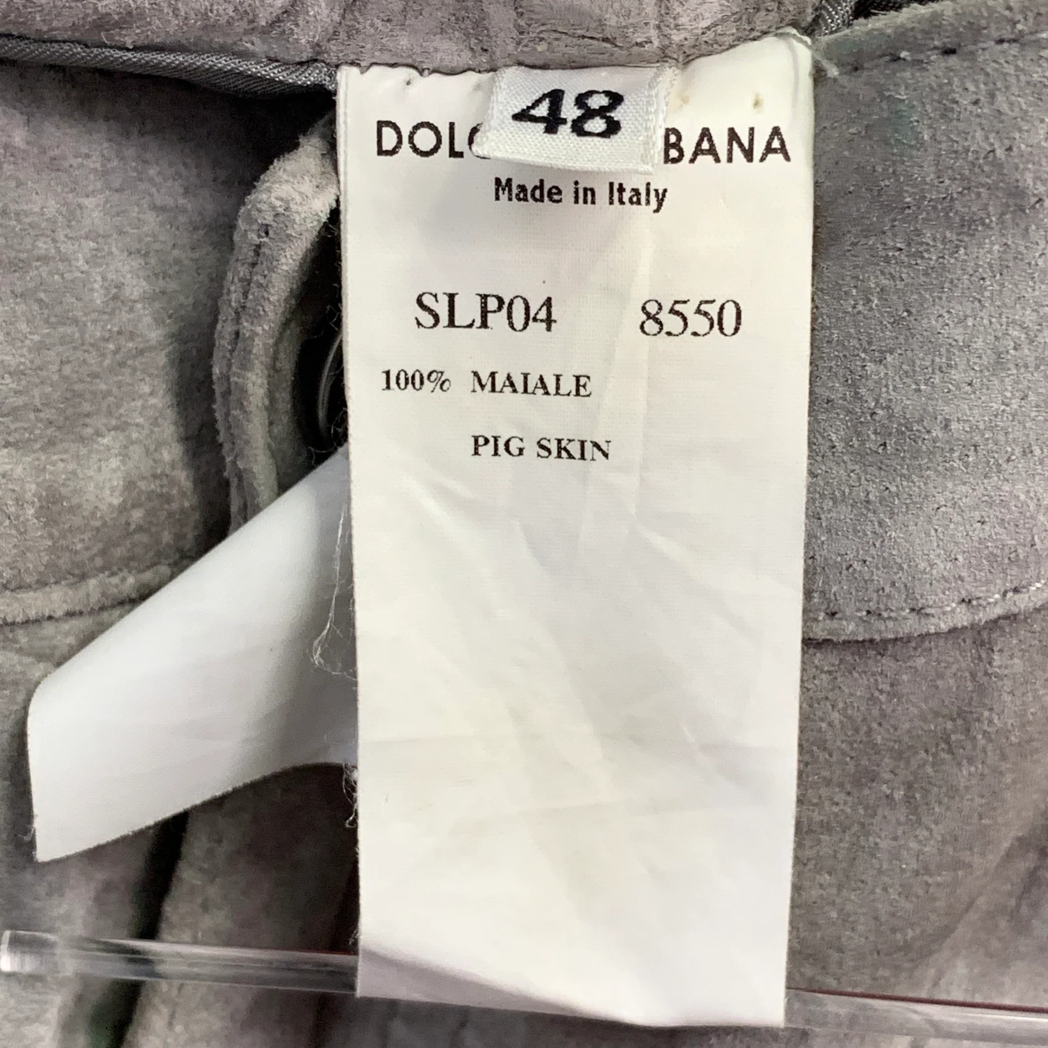 DOLCE & GABBANA Size 32 Grey Suede Five Pockets Straight Casual Pants - Image 8