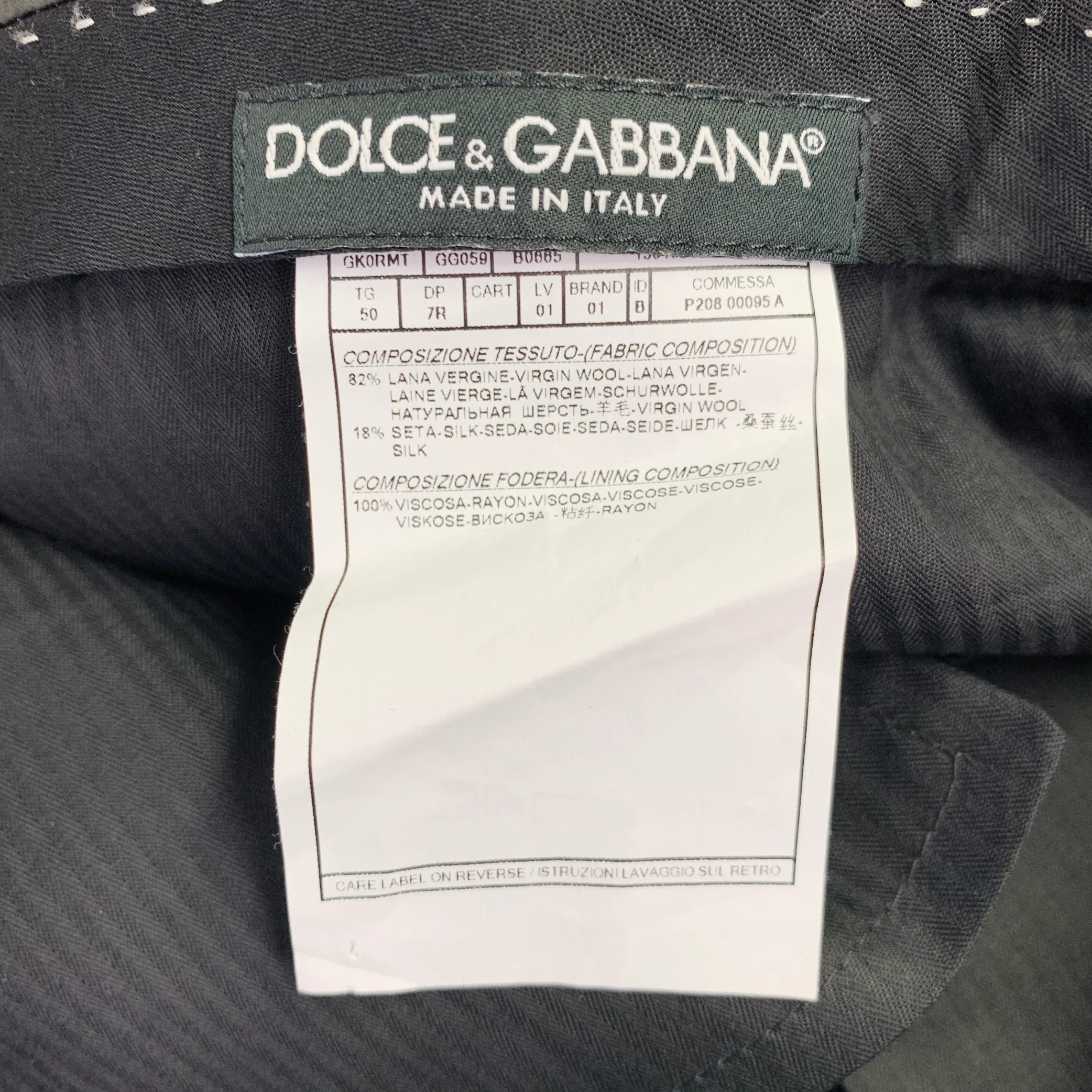 DOLCE & GABBANA Size 34 Navy Wool Silk Tapered Zip Fly Dress Pants - Image 3