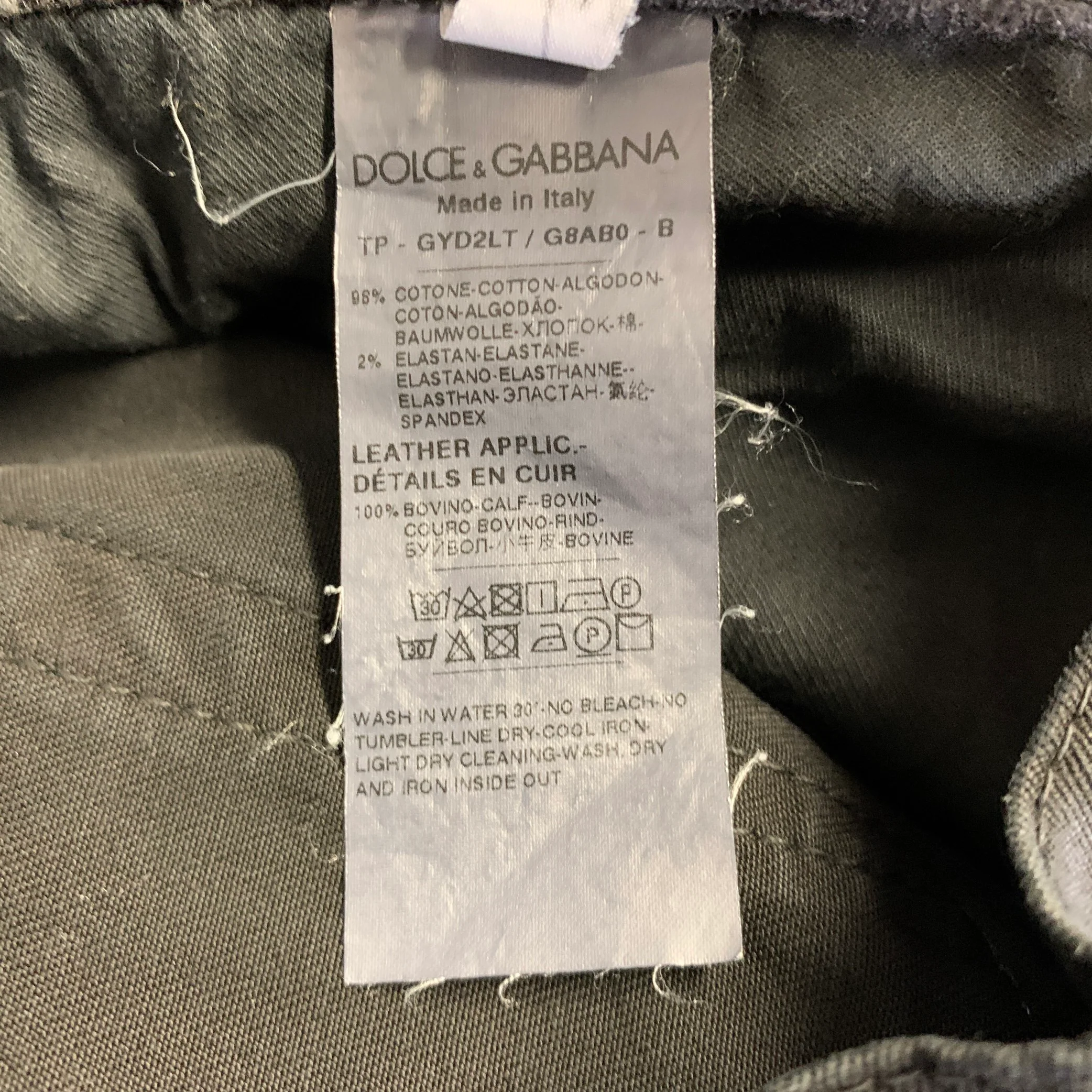 DOLCE & GABBANA Size 36 Black Cotton Blend Jean Cut Casual Pants - Image 8
