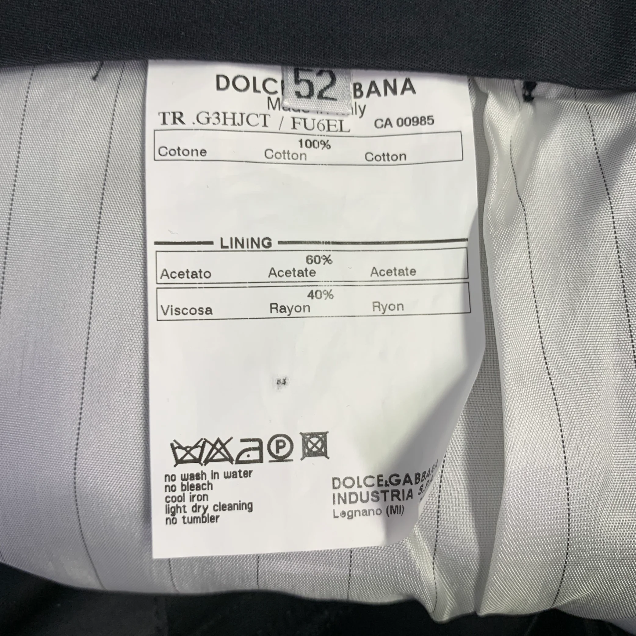 DOLCE & GABBANA Size 36 Black Cotton Twill Tapered Zip Fly Dress Pants - Image 4