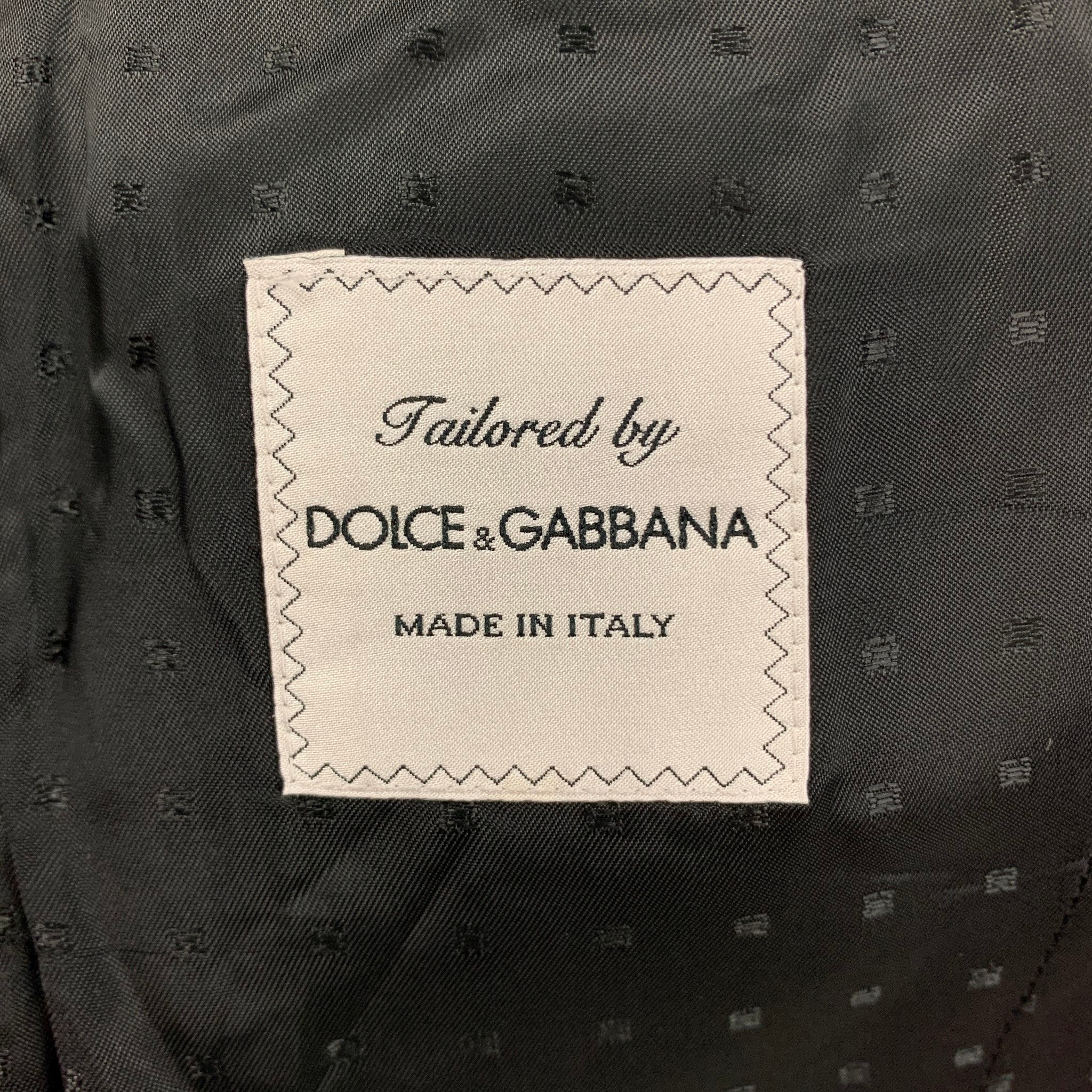 DOLCE & GABBANA Size 36 Burgundy Jacquard Wool Silk Shawl Collar 3 Piece Suit - Image 9