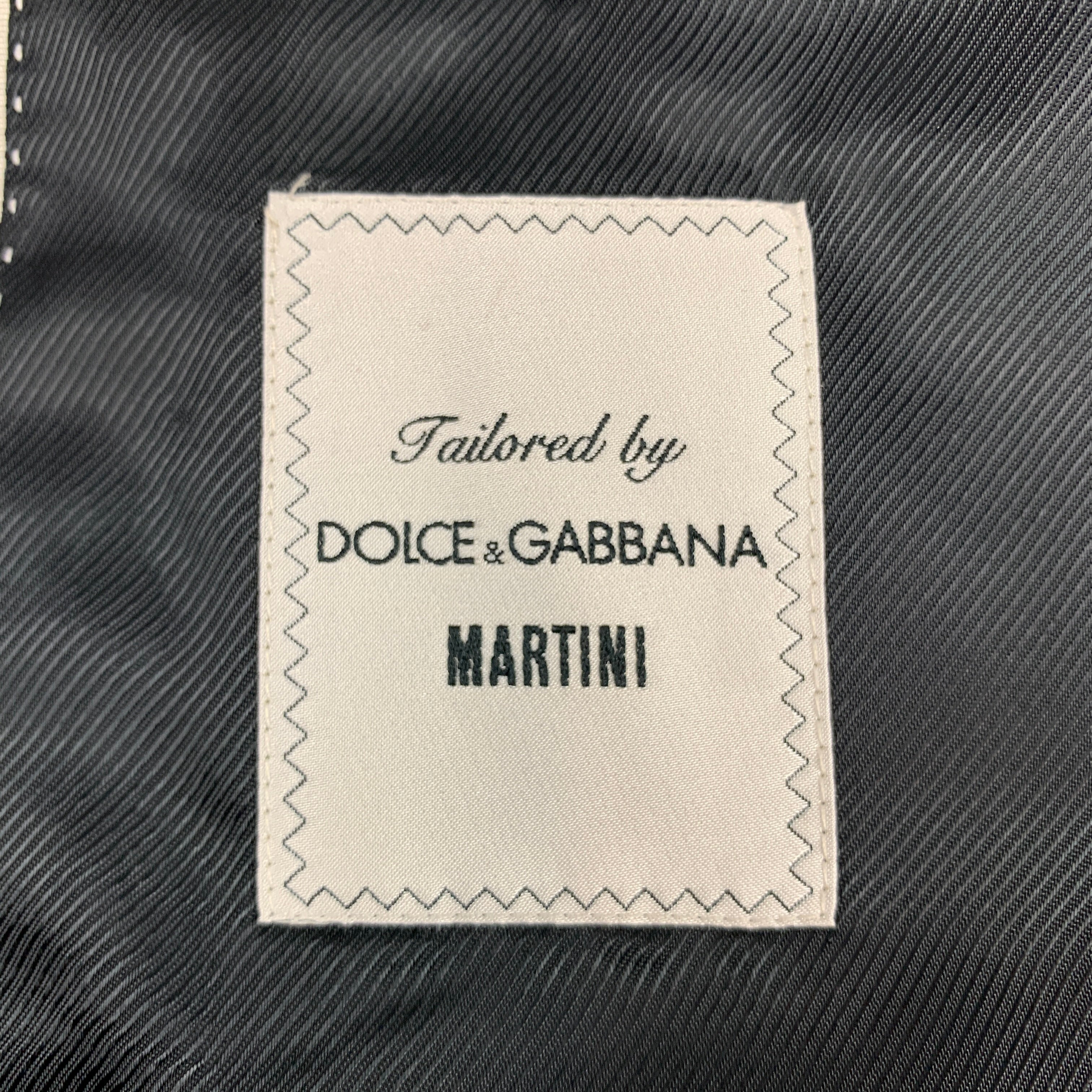 DOLCE & GABBANA Size 38 Grey Charcoal Wool Silk Peak Lapel Sport Coat - Image 6