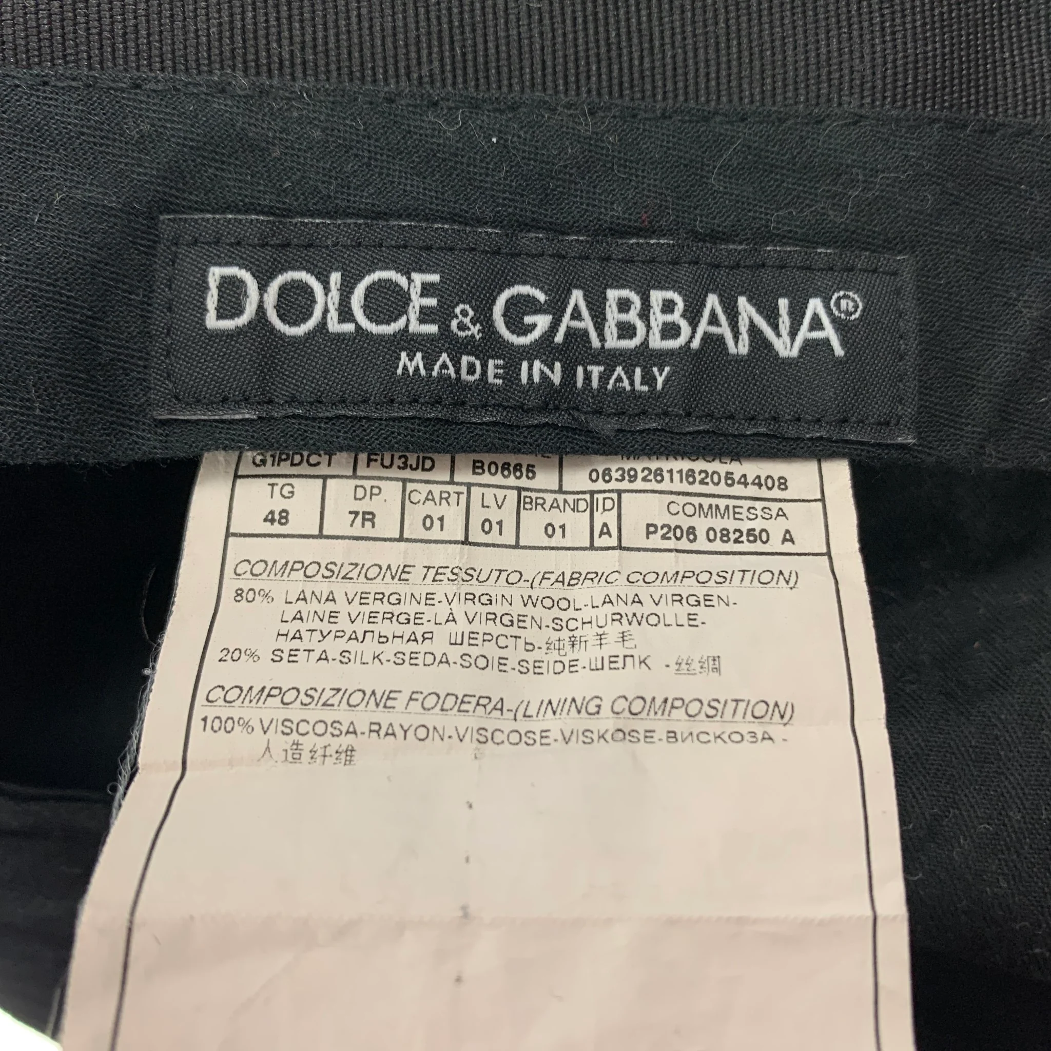 DOLCE & GABBANA Size 38 Navy Wool Silk Peak Lapel 3 Piece Suit - Image 12