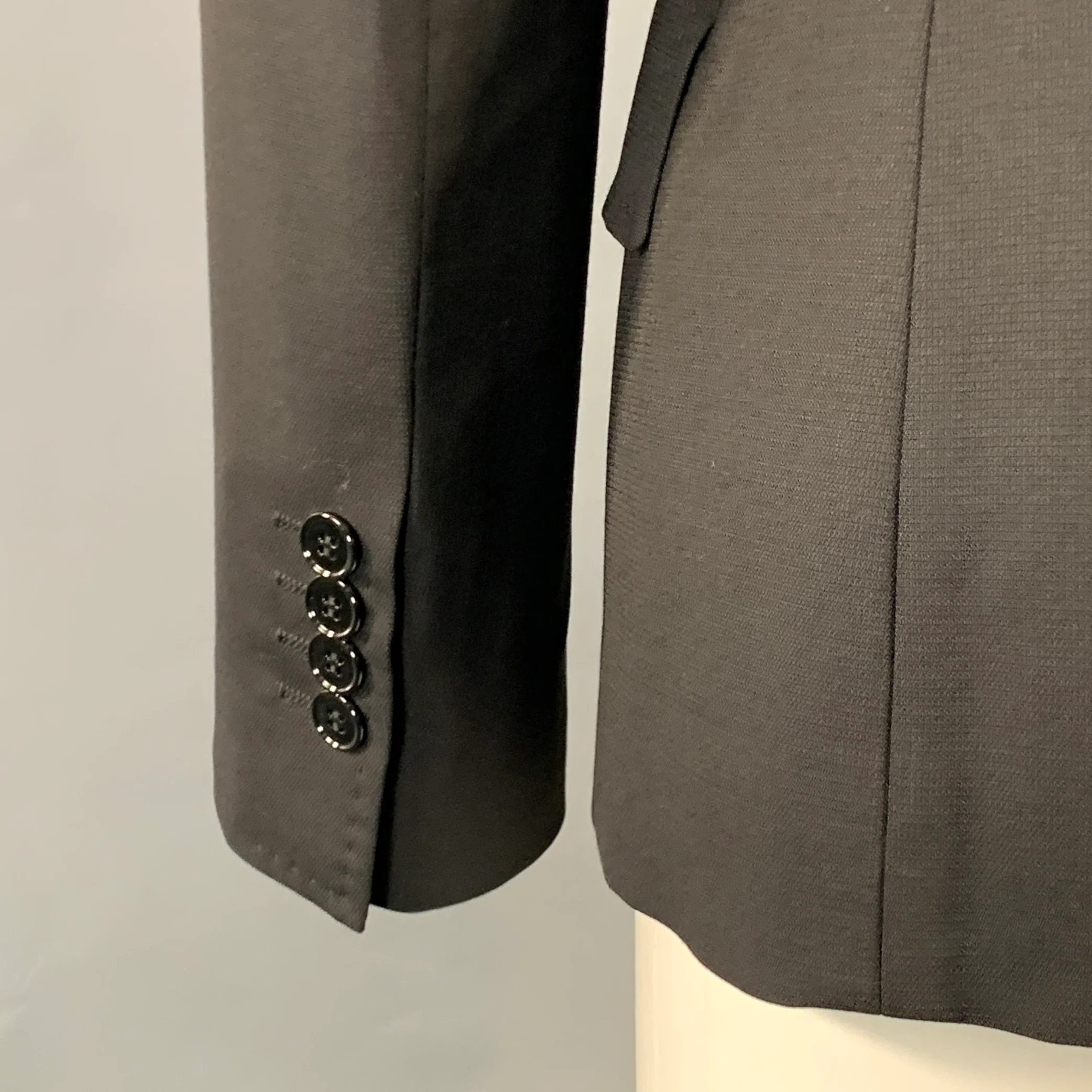 DOLCE & GABBANA Size 4 Black Virgin Wool Blend Jacket Blazer - Image 5
