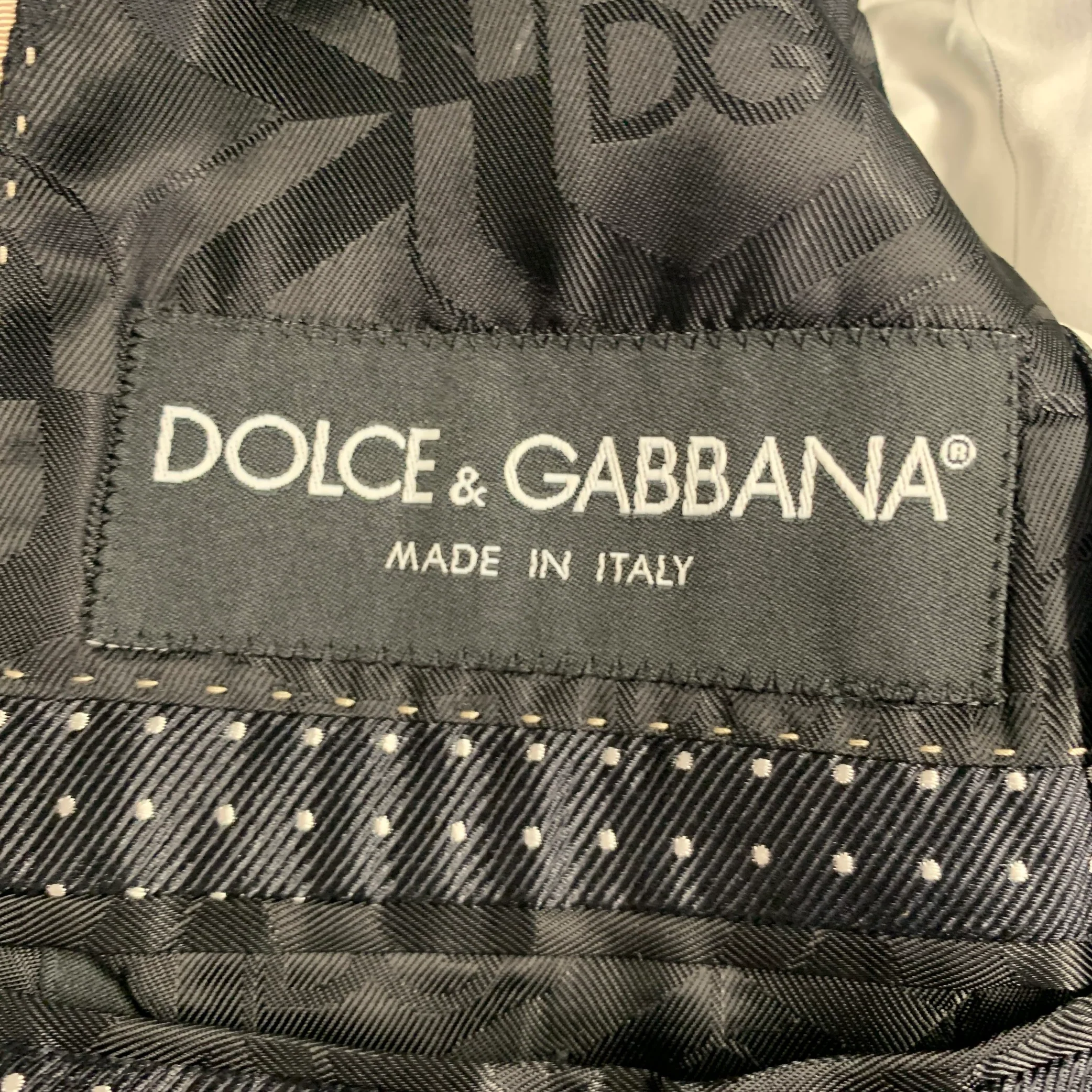DOLCE & GABBANA Size 40 Black White Dots Silk Shawl Collar Sport Coat - Image 7