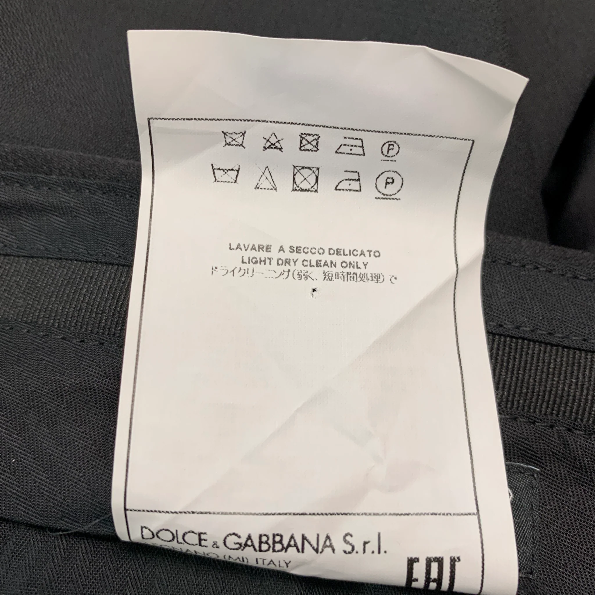 DOLCE & GABBANA Size 40 Black Wool Blend Tuxedo Dress Pants - Image 4