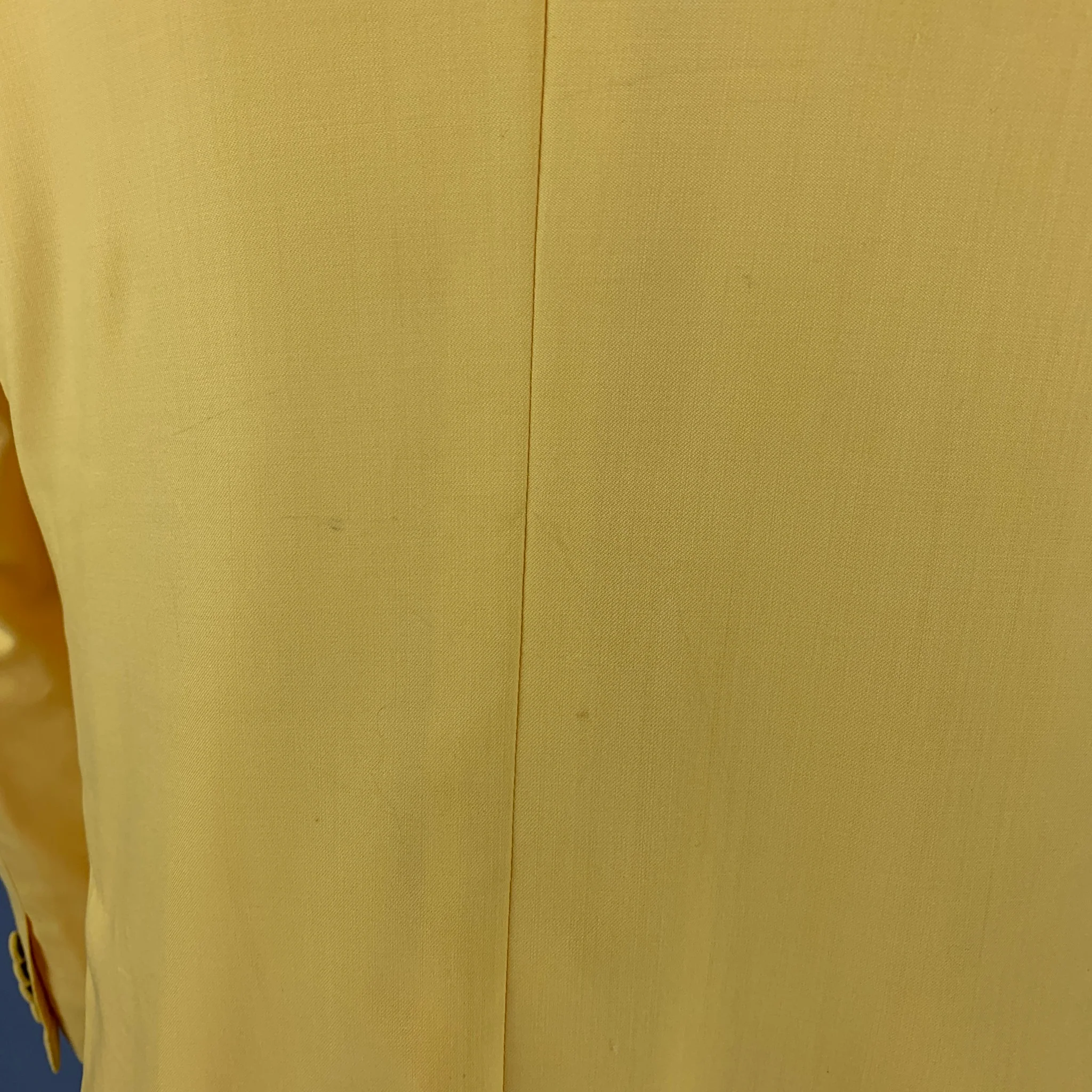 DOLCE & GABBANA Size 44 Yellow Wool Peak Lapel Sport Coat - Image 5