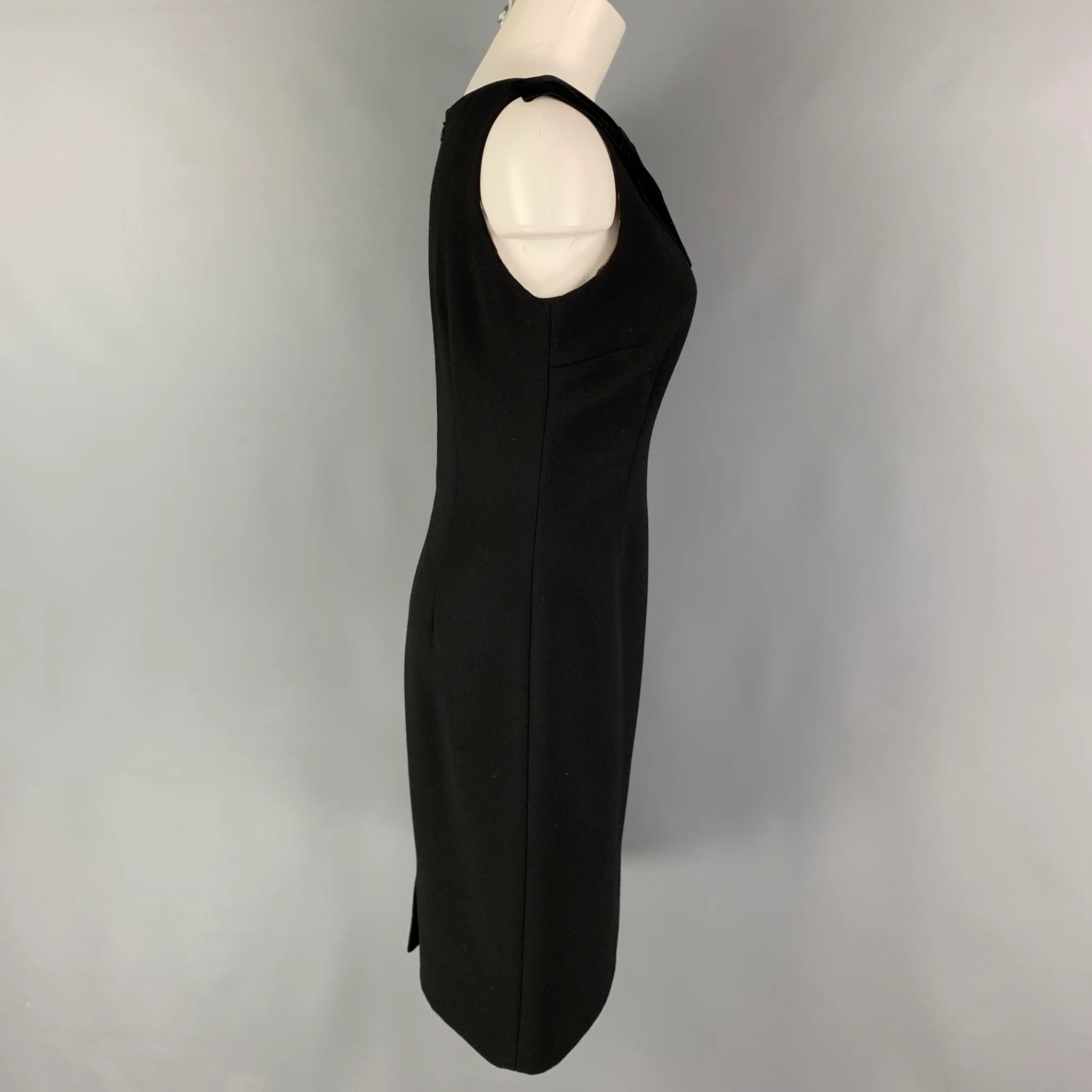 DOLCE & GABBANA Size 6 Black Animal Print Sleeveless Dress - Image 3