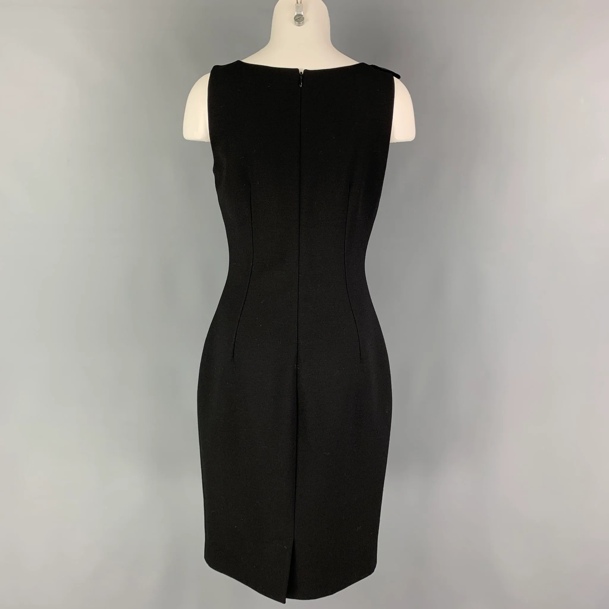 DOLCE & GABBANA Size 6 Black Animal Print Sleeveless Dress - Image 4