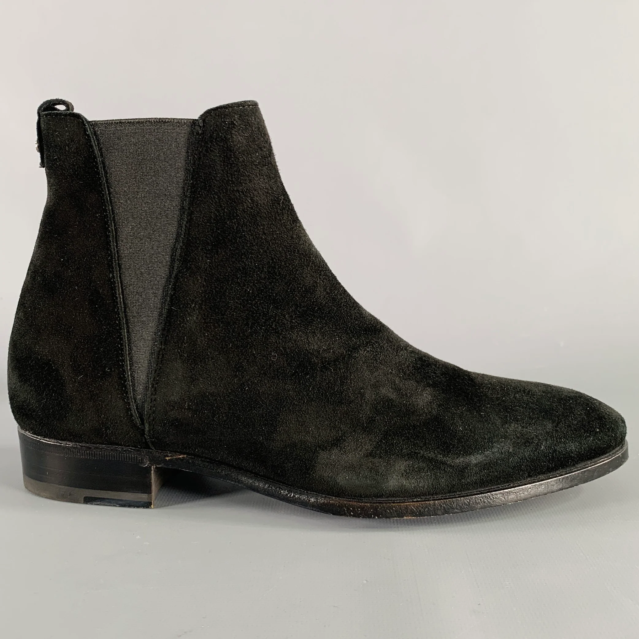 DOLCE & GABBANA Size 7 Black Suede Side Zipper Boots - Image 2