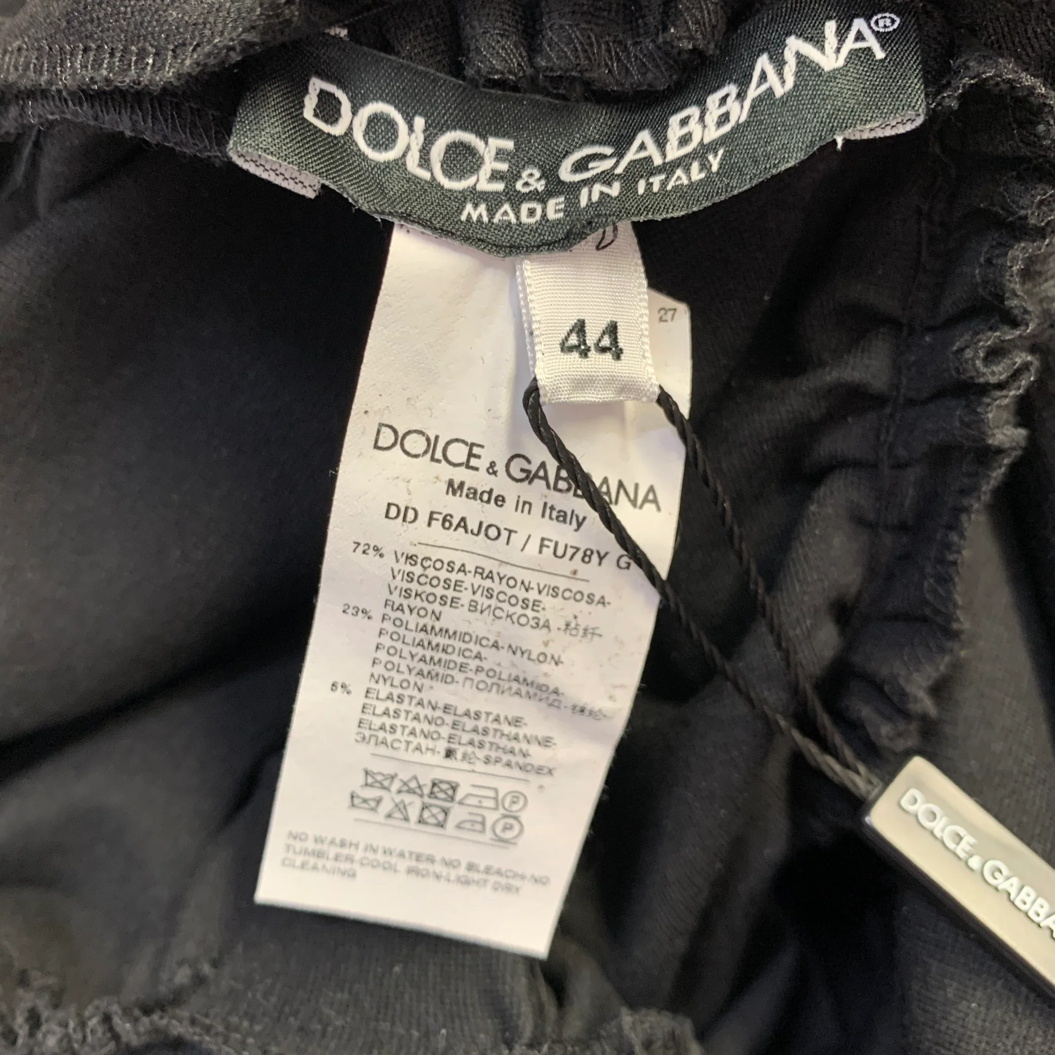 DOLCE & GABBANA Size 8 Black Viscose Blend Ruched Bodycon Cutout Cocktail Dress - Image 5