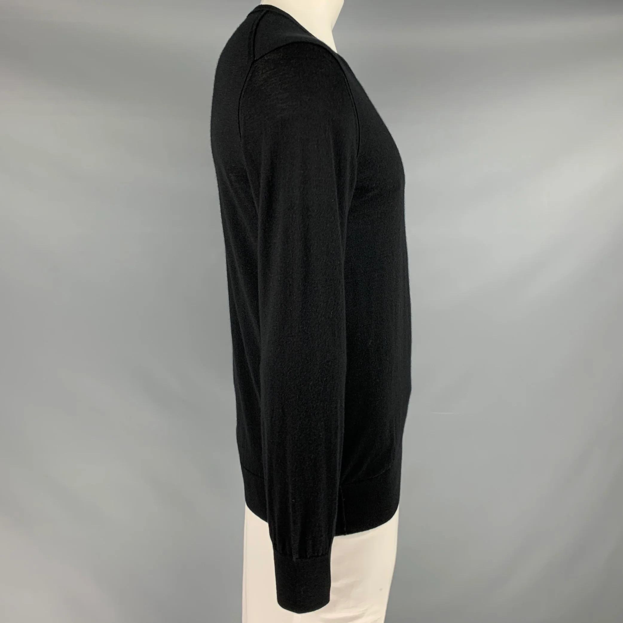 DOLCE & GABBANA Size L Black Knit Cashmere Crew Neck Pullover - Image 2