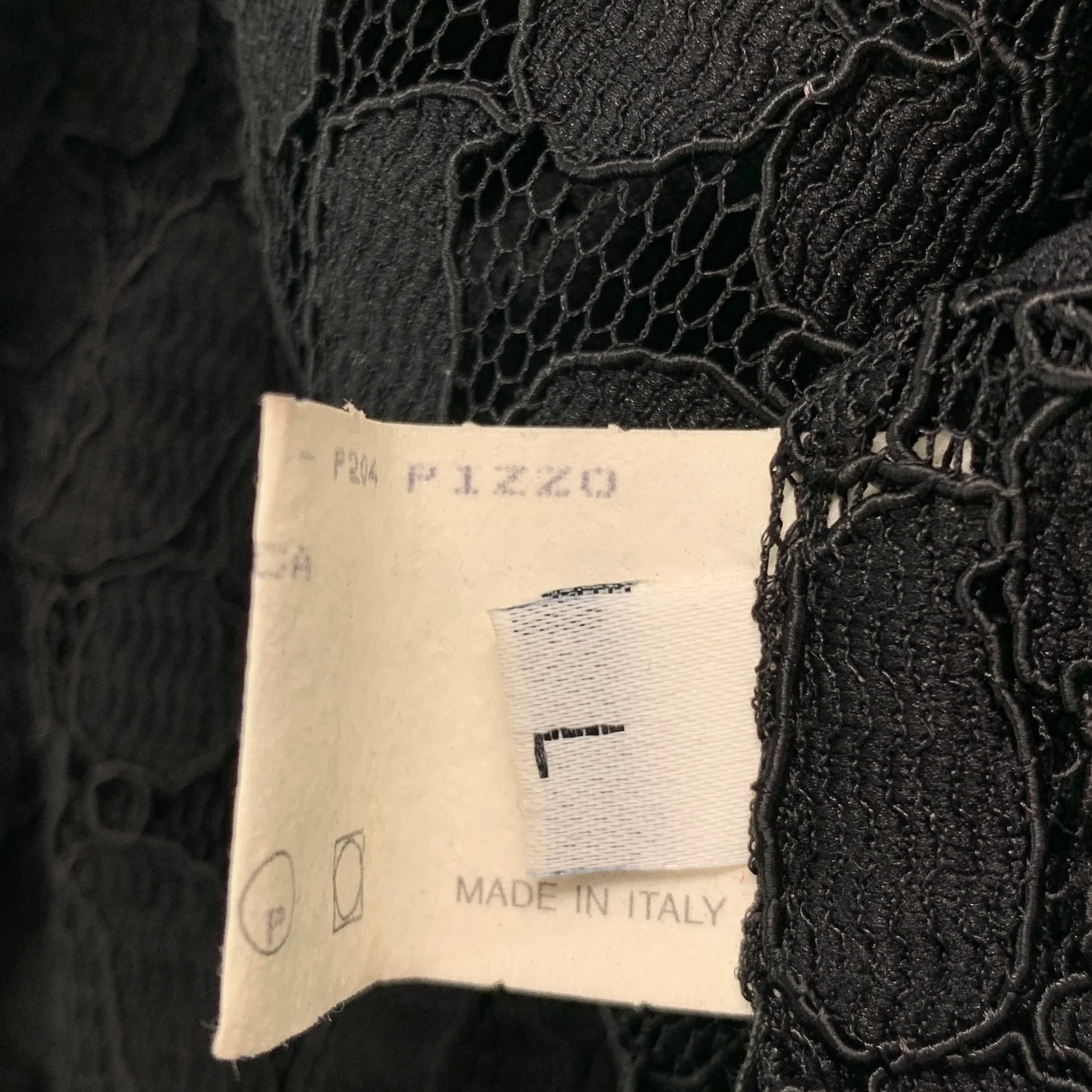 DOLCE & GABBANA Size L Black Lace Polyamide Button Up Long Sleeve Shirt - Image 6