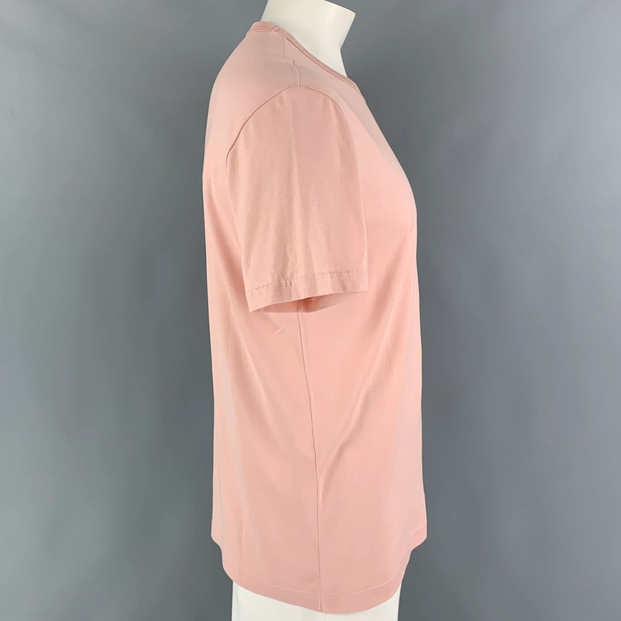 DOLCE & GABBANA Size L Pink Blush Cotton T-shirt - Image 3
