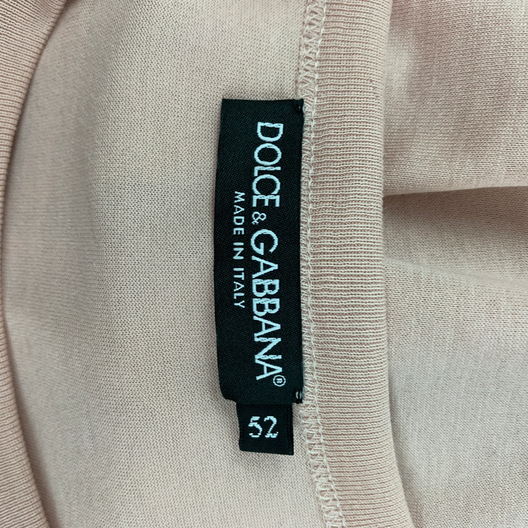 DOLCE & GABBANA Size L Pink Blush Cotton T-shirt - Image 6